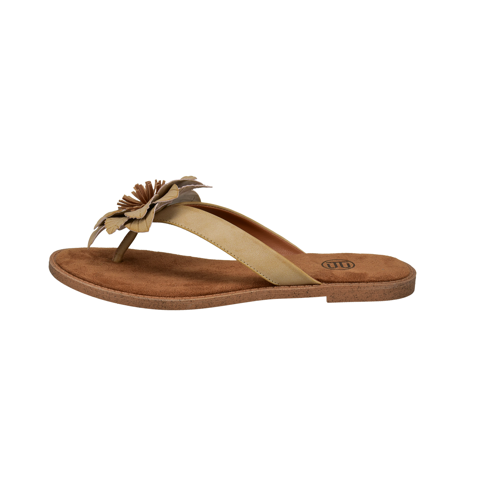 Damen Strandsandalen Mit Blumen - Beige Plateau Sandalen Für Sommer & Freizeit
