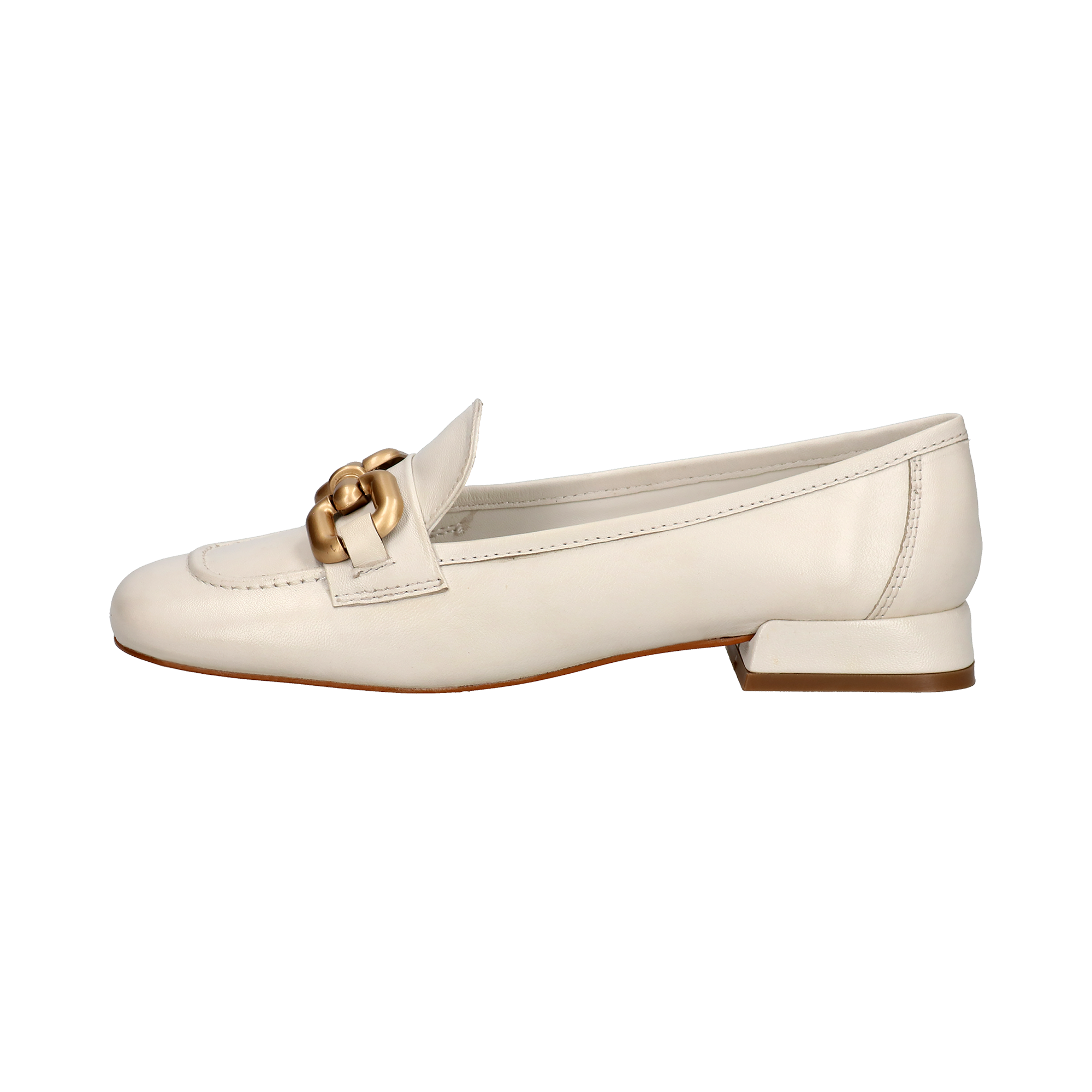 White online flat loafers