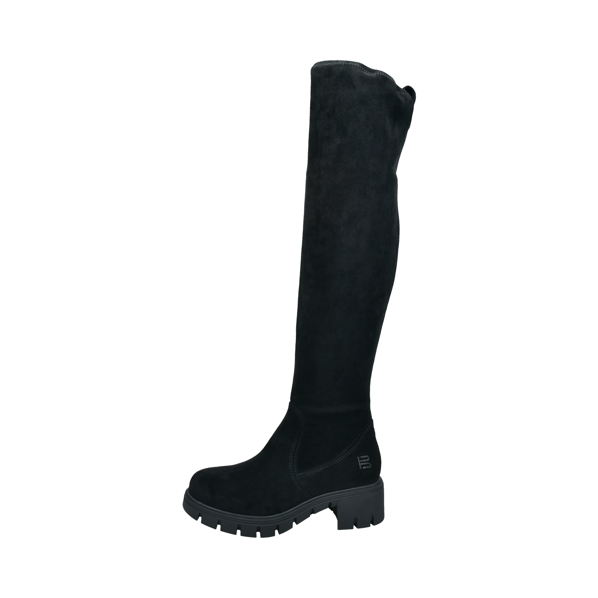 Ladies black suede 2025 knee high boots