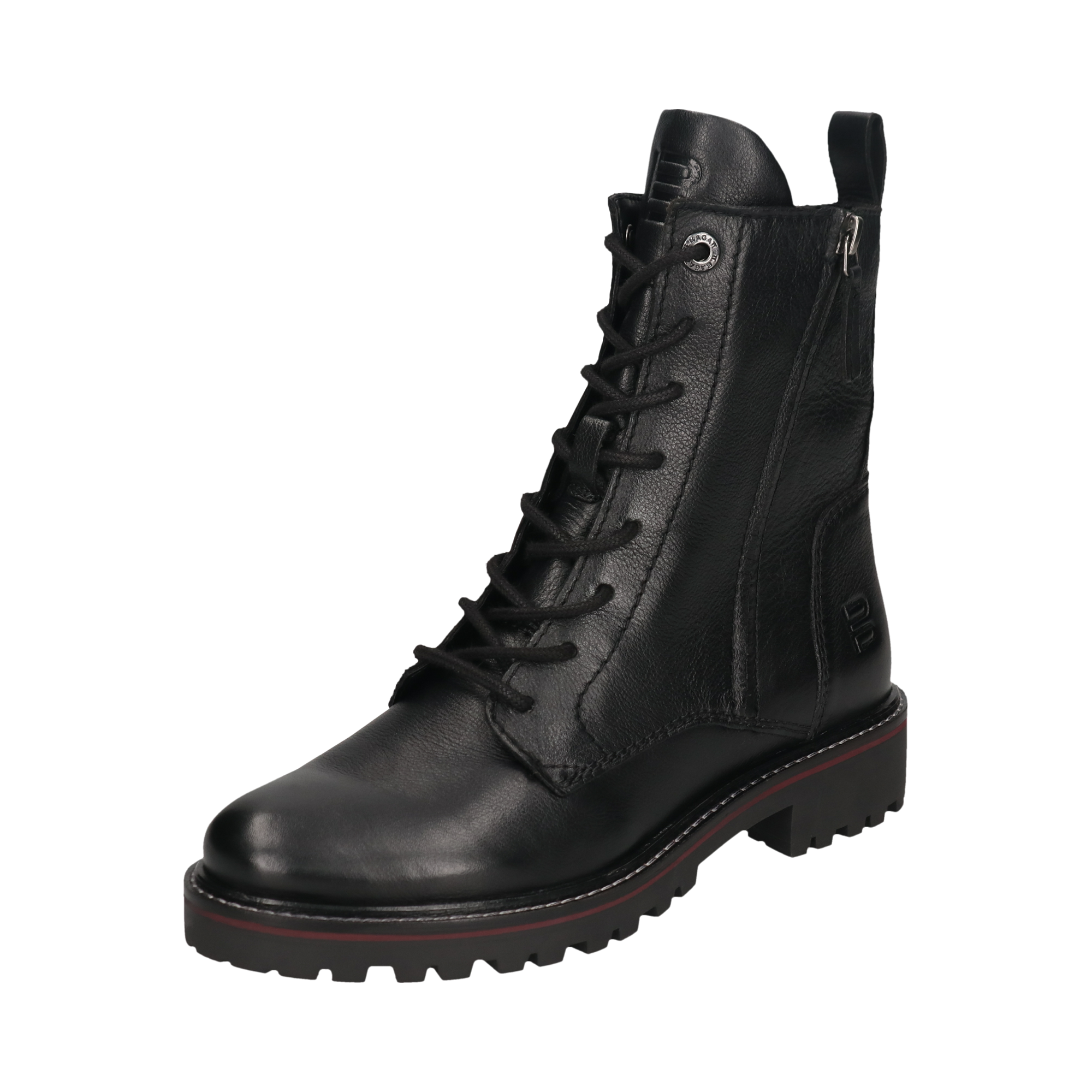 Leather Lace-up Boots black