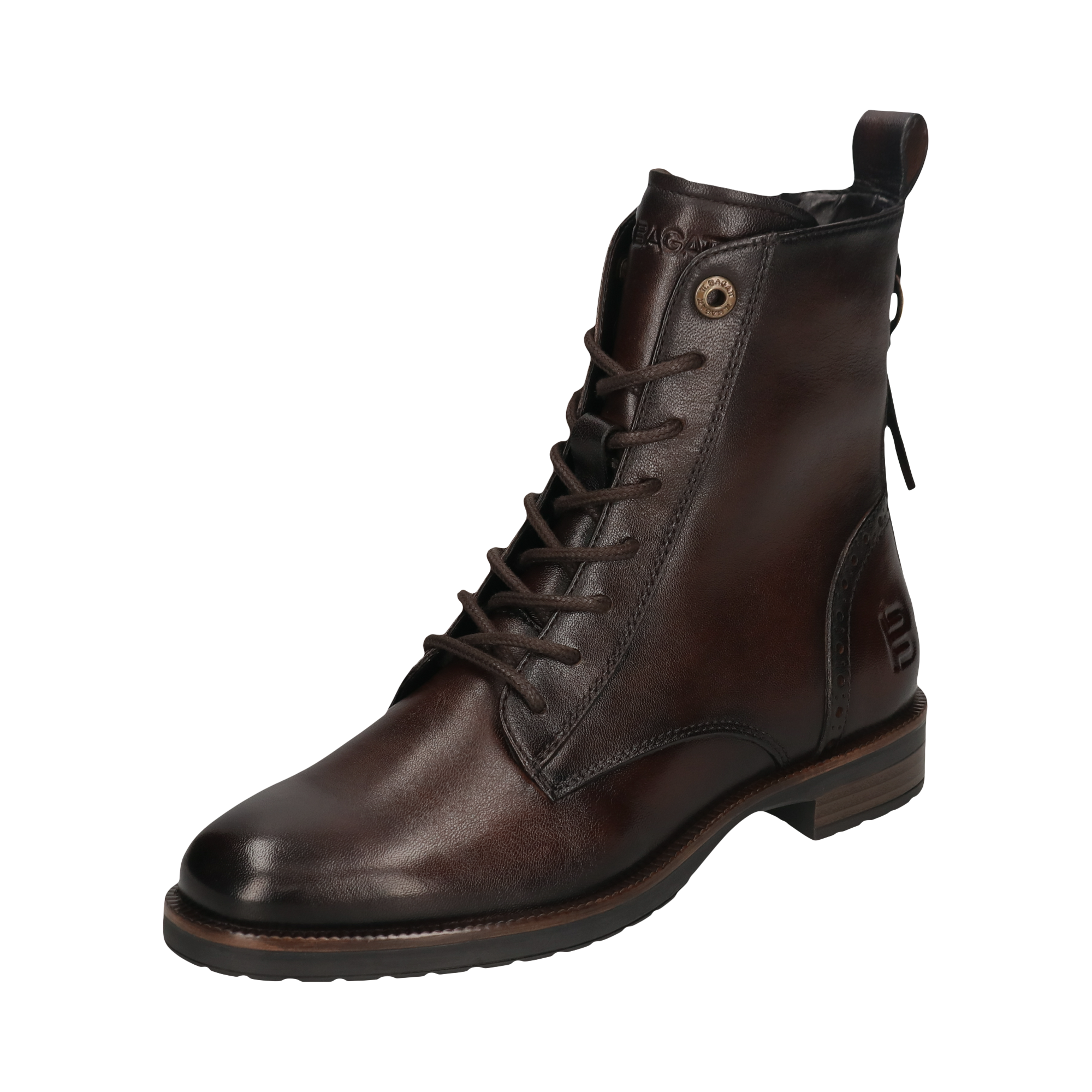 Leather Lace-up Boots dark brown