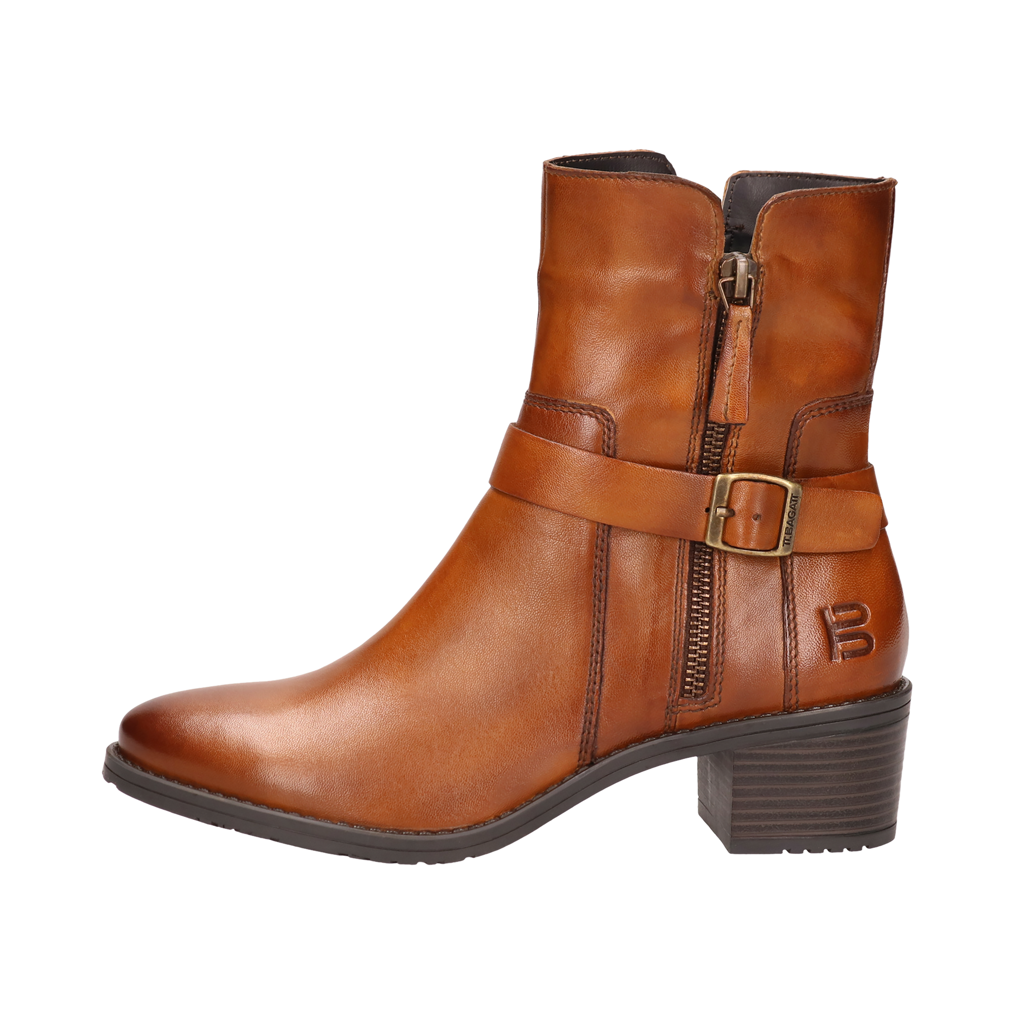 Leder Stiefeletten cognac