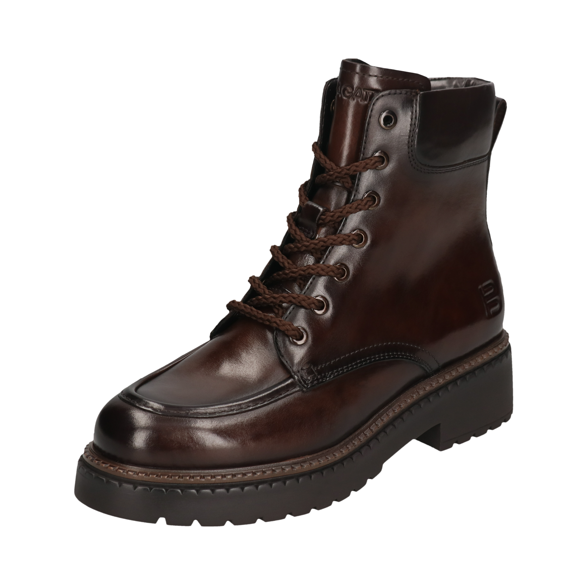 Leather Lace-up Boots dark brown