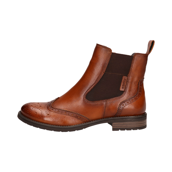 Leather Chelsea Boots Cognac Elegant Style Women