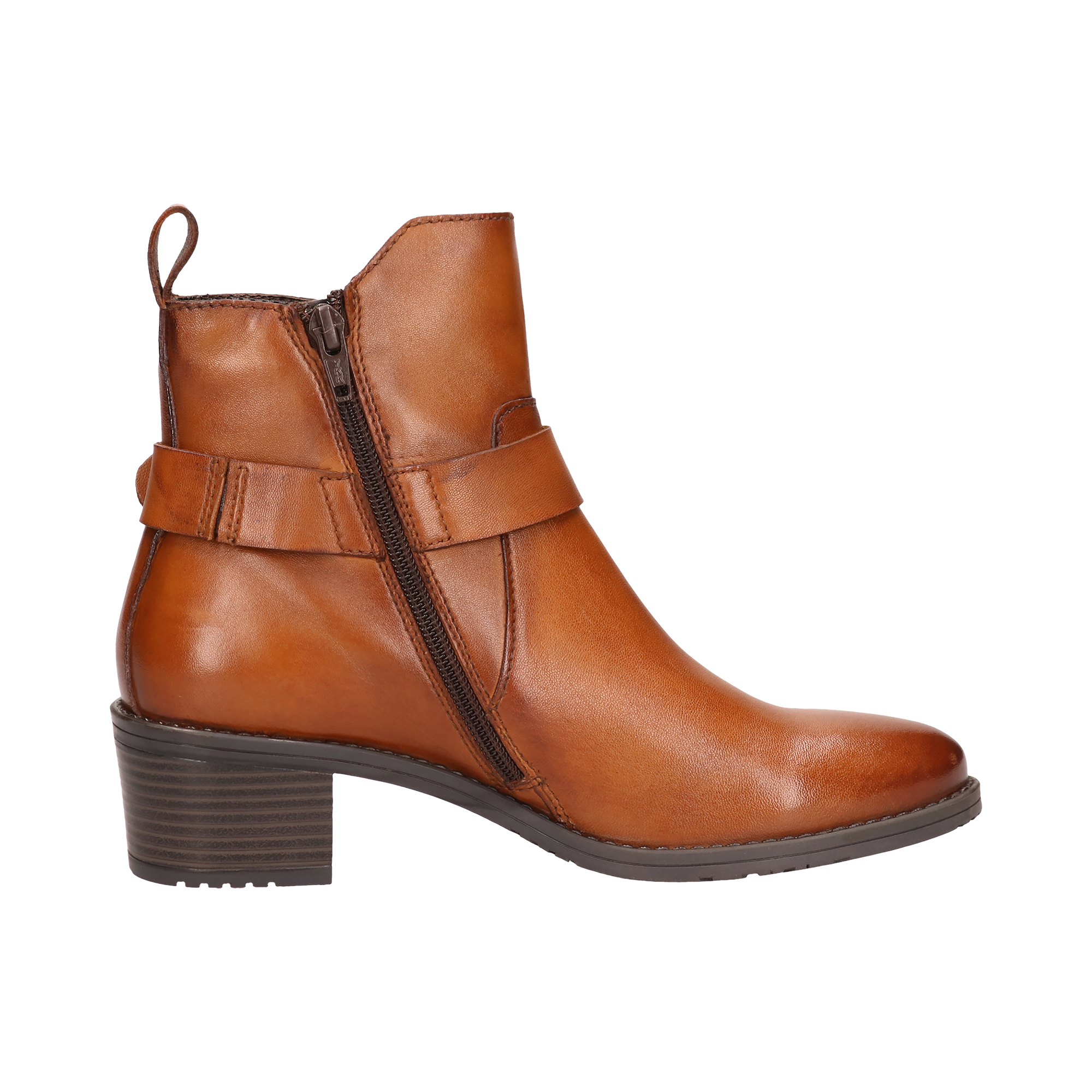 Leder Stiefeletten cognac