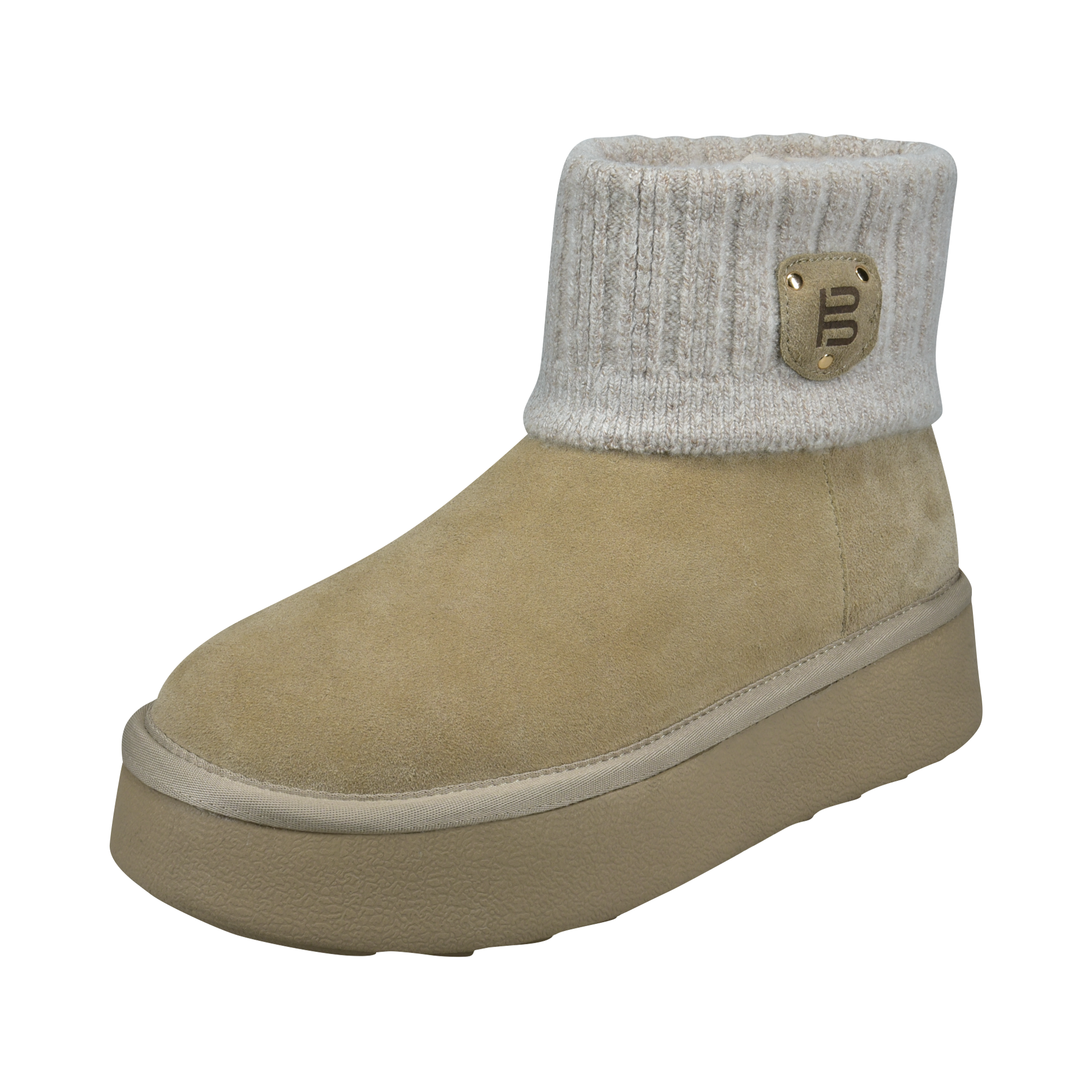 Leather Ankle Boots beige