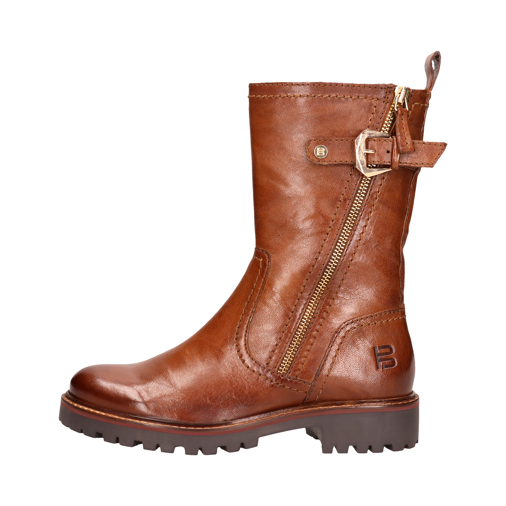 Leder Stiefel cognac