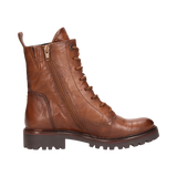 Leder Schnürstiefel cognac