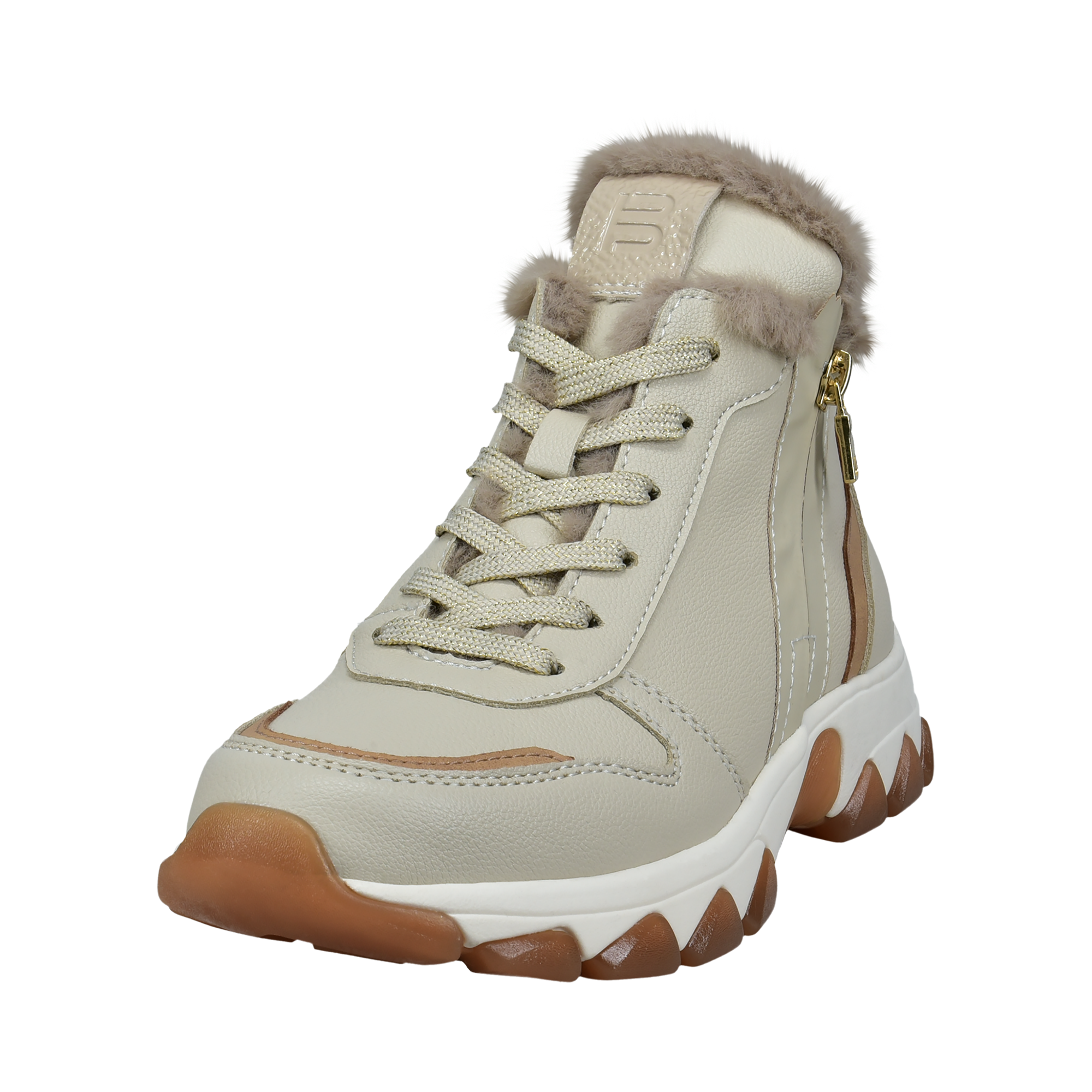 Schnürstiefel beige