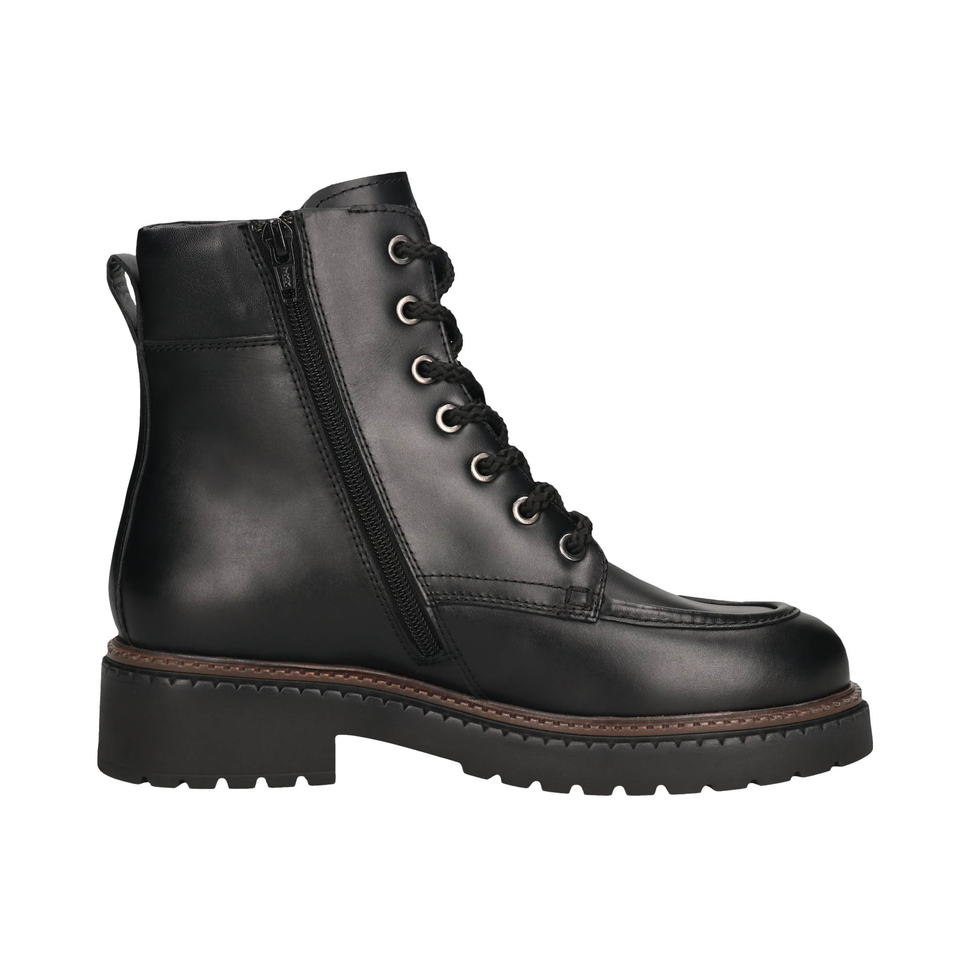 Leather Lace-up Boots black