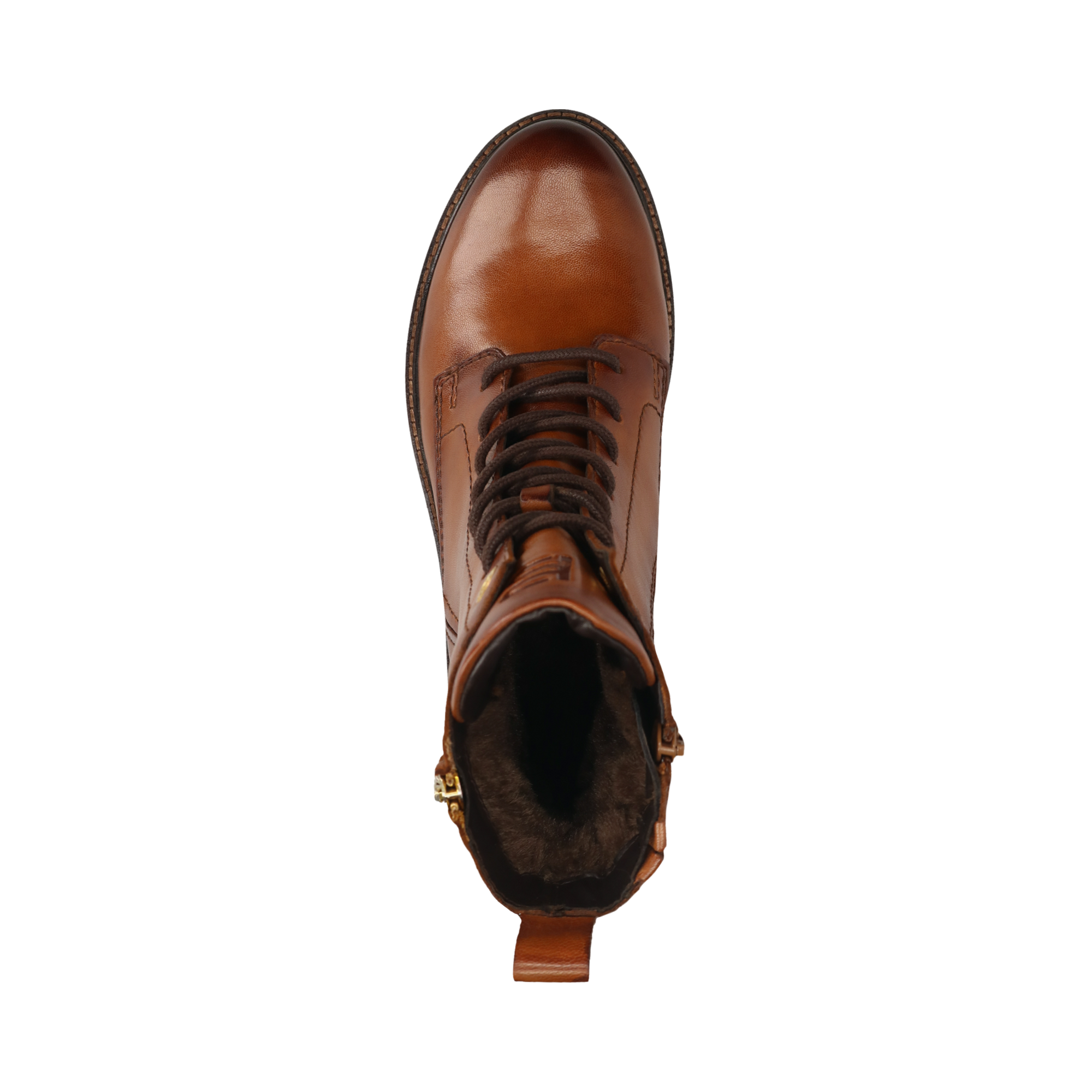 Leather Lace-up Boots cognac