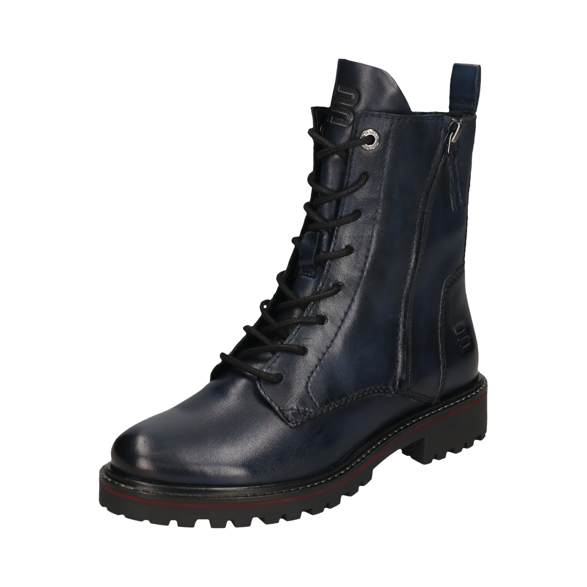 Leather Lace-up Boots dark blue