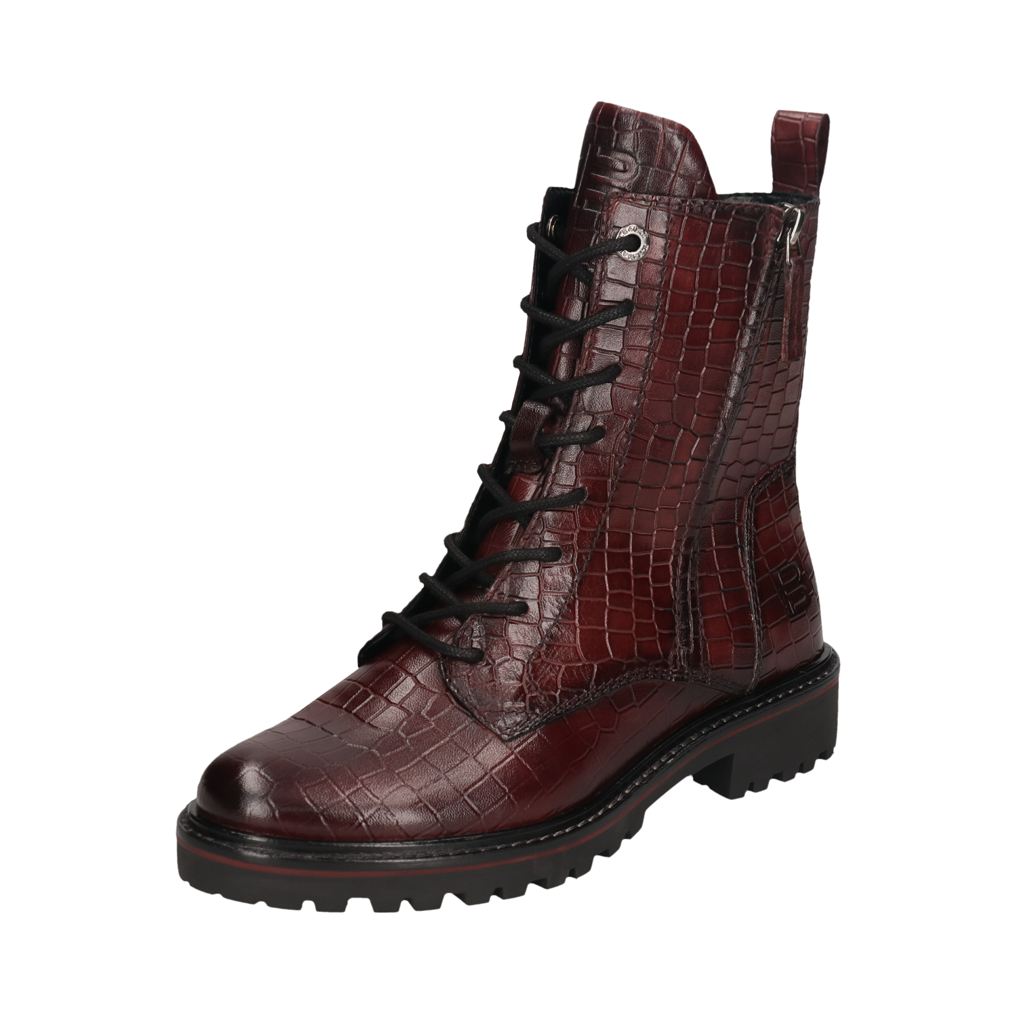 Leather Lace-up Boots bordeaux