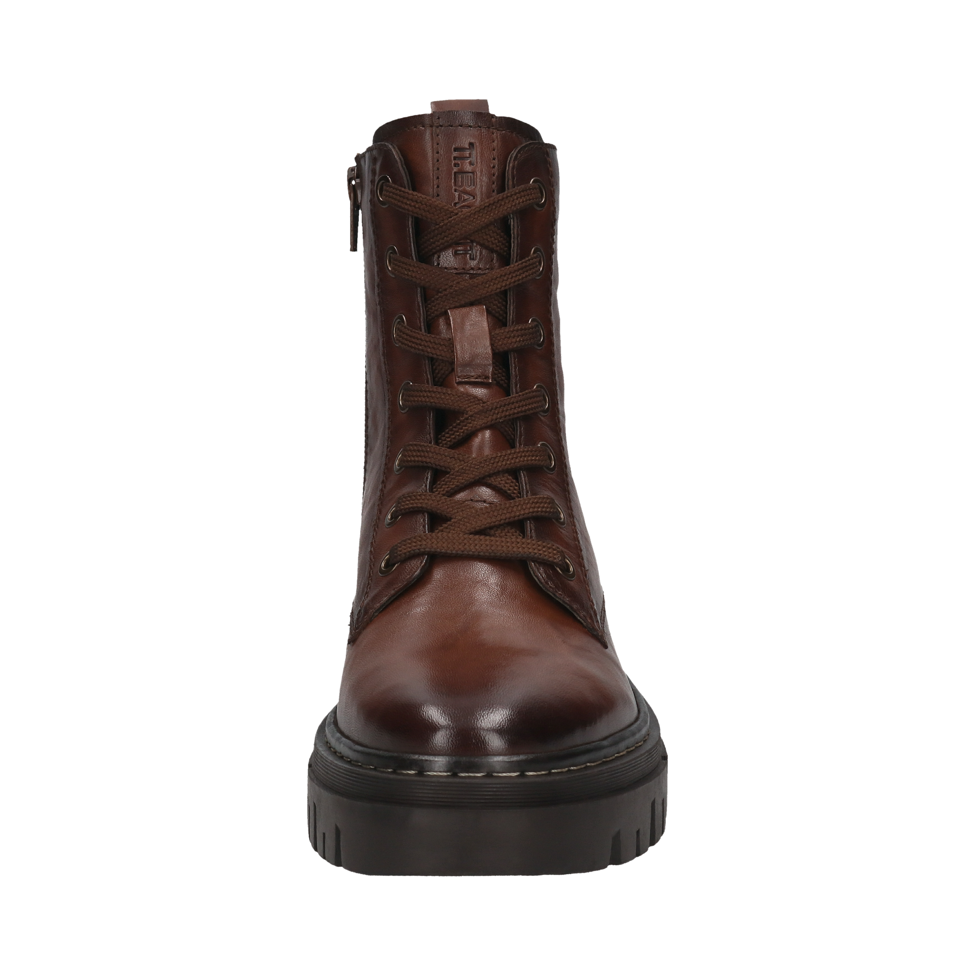 Leder Schnürstiefel cognac