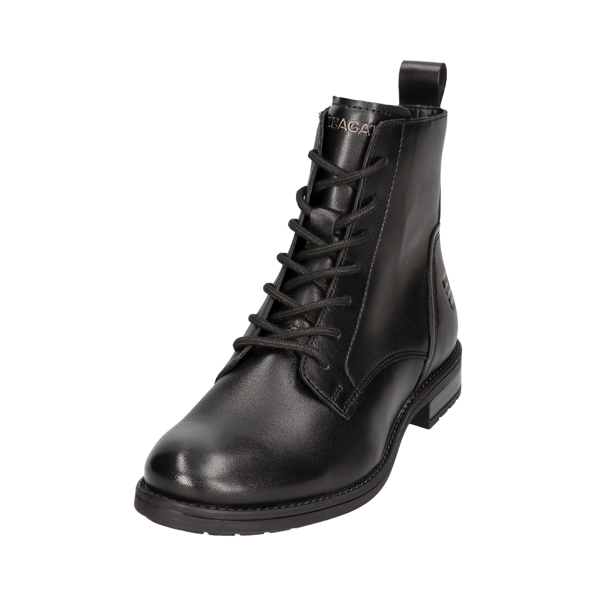 Leder Schnürstiefel schwarz