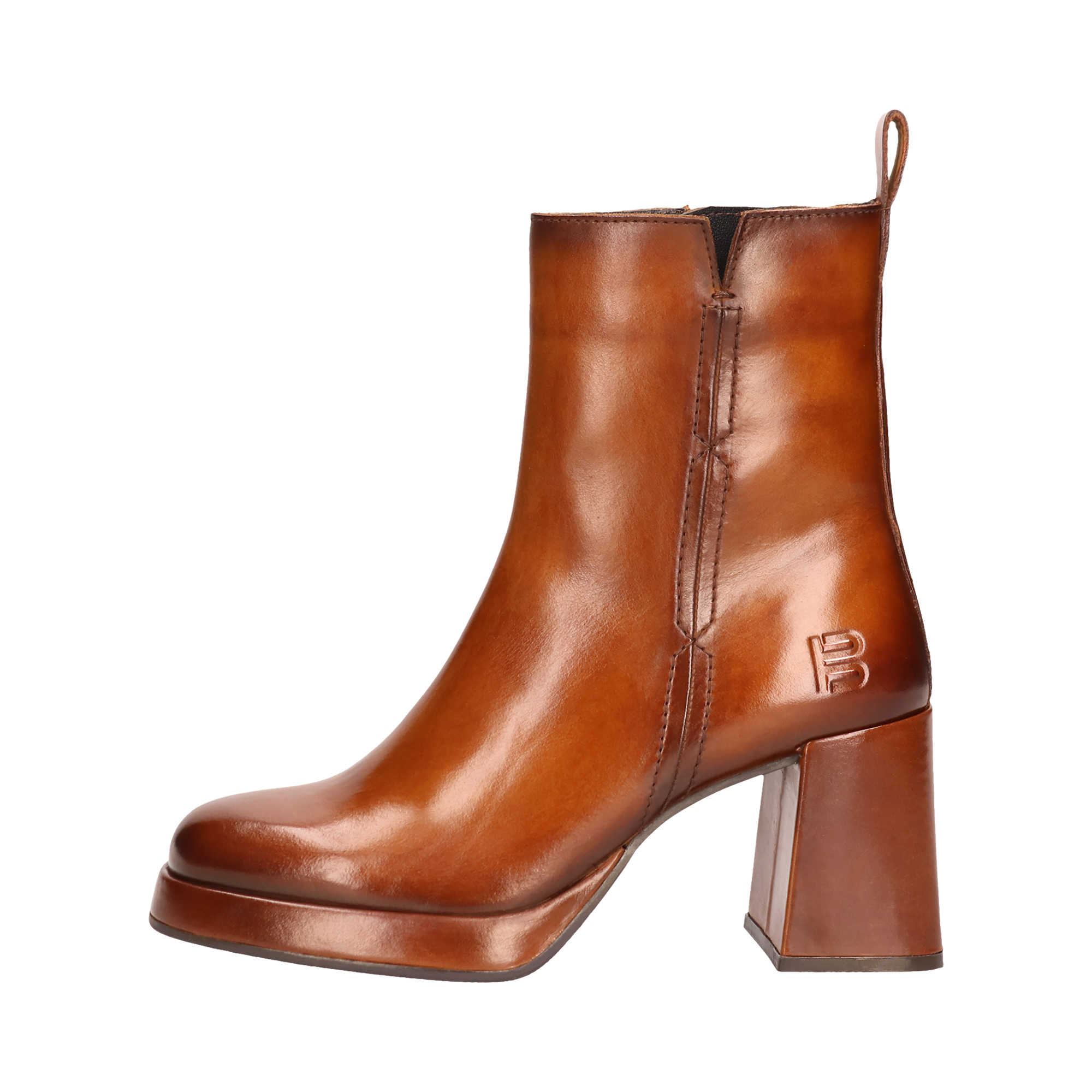 Leder Stiefeletten cognac