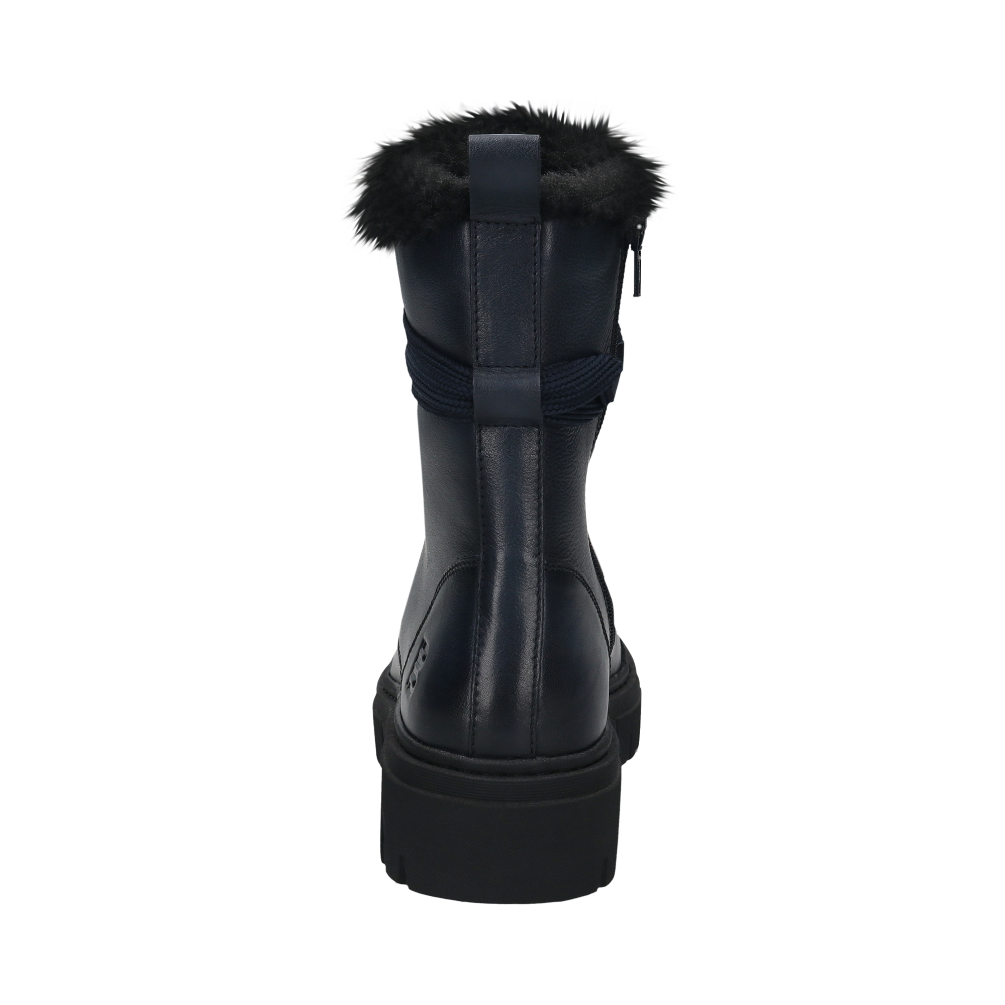 Leather Lace-up Boots dark blue