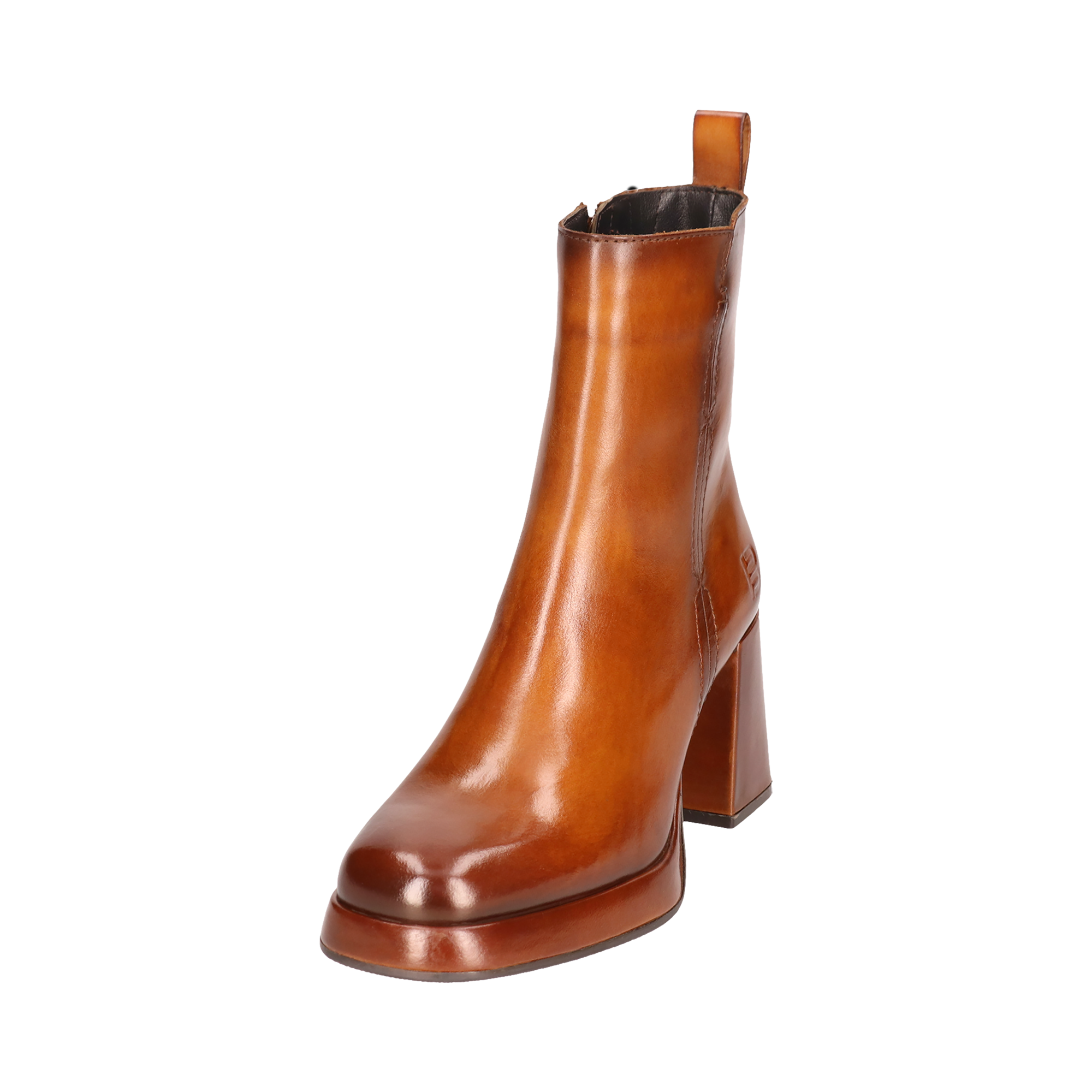 Leder Stiefeletten cognac