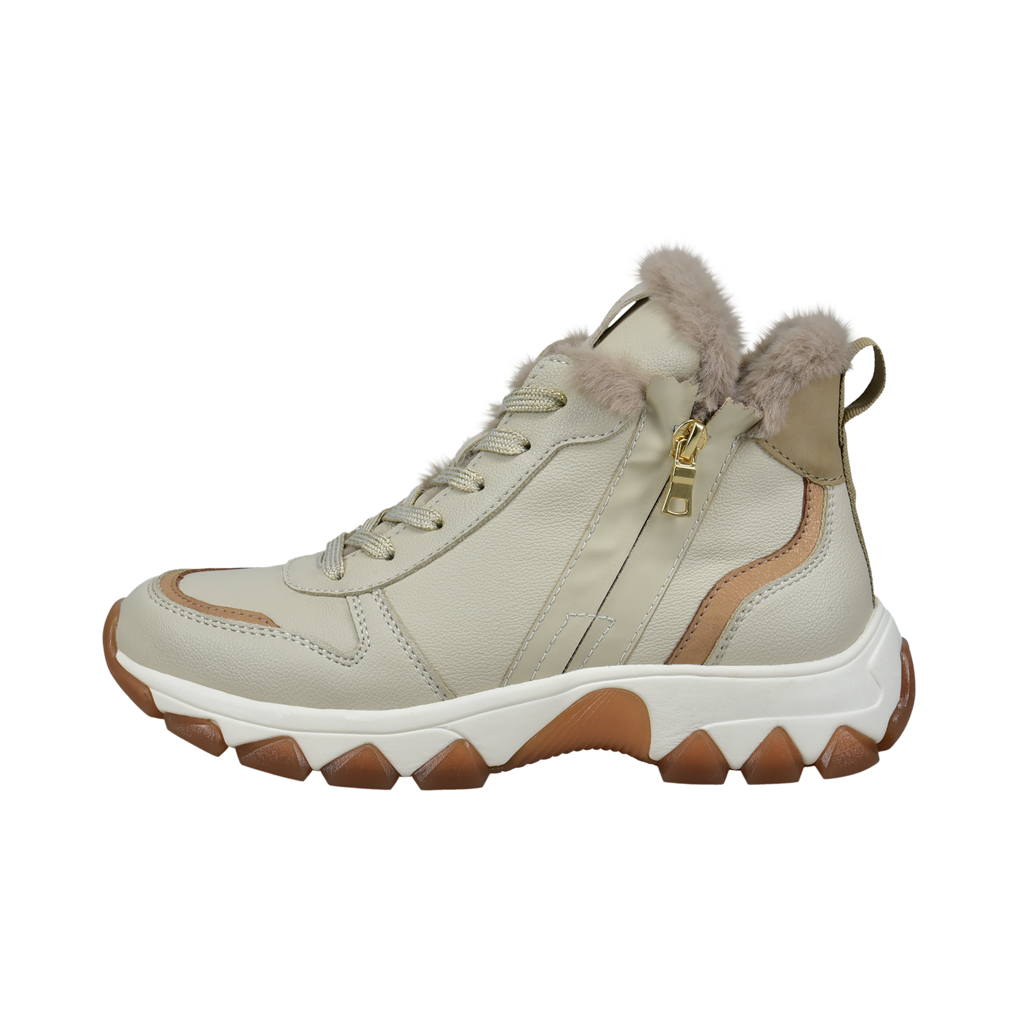 Schnürstiefel beige