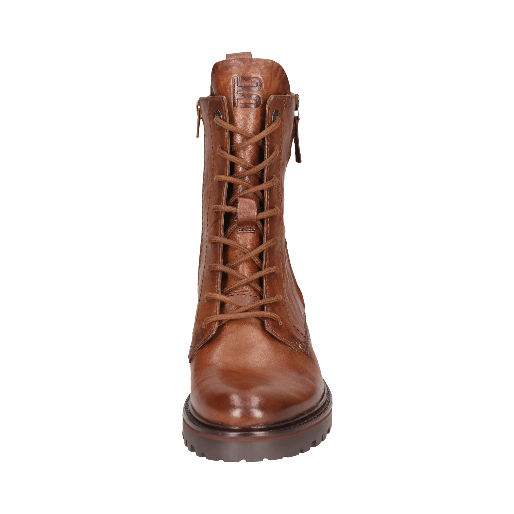 Leder Schnürstiefel cognac