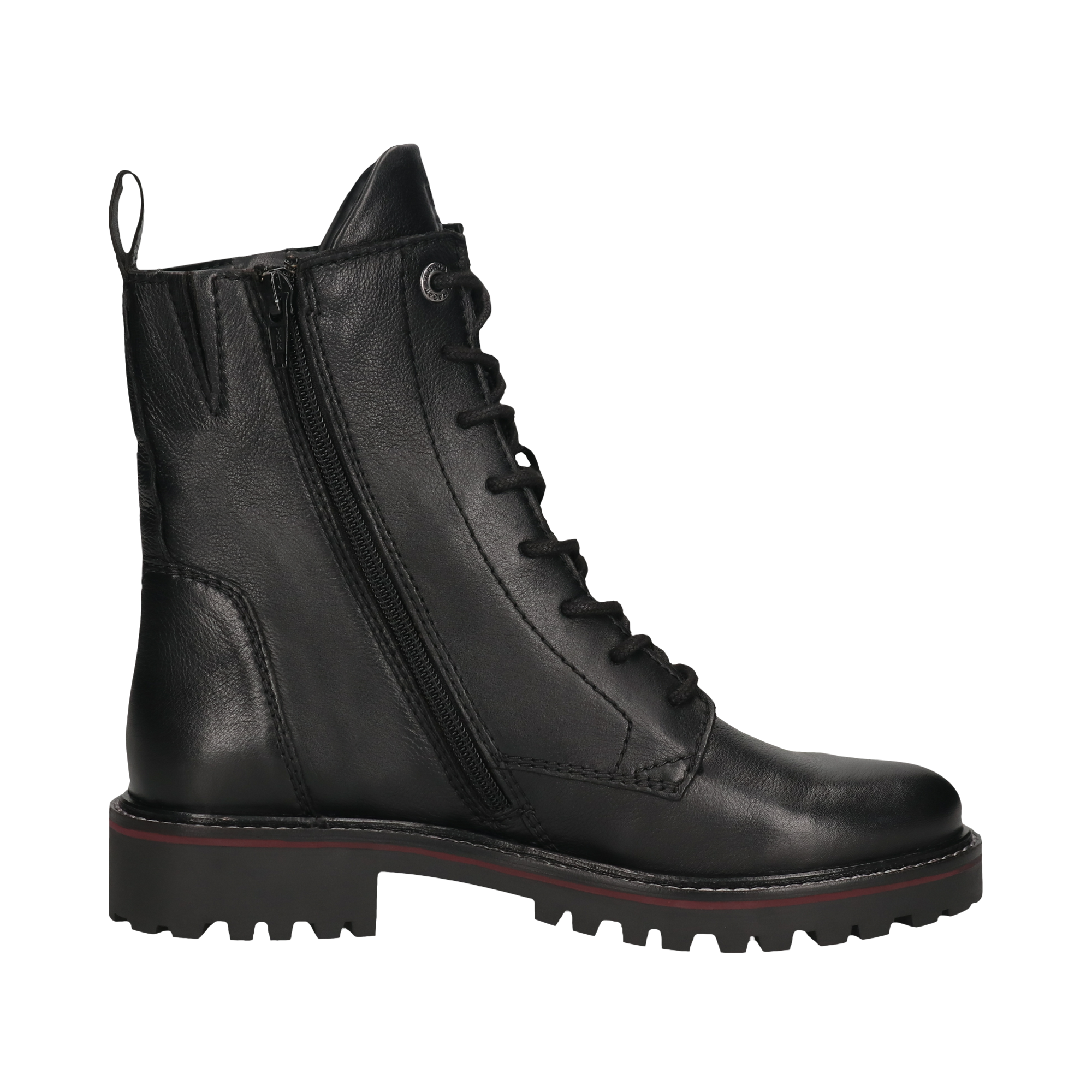 Leather Lace-up Boots black