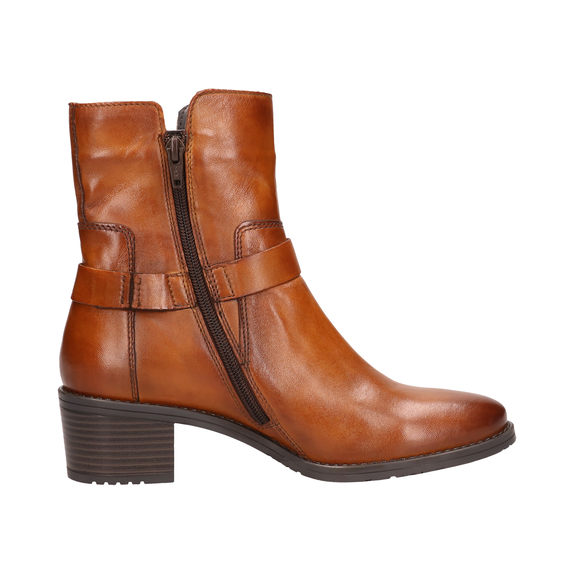 Leder Stiefeletten cognac