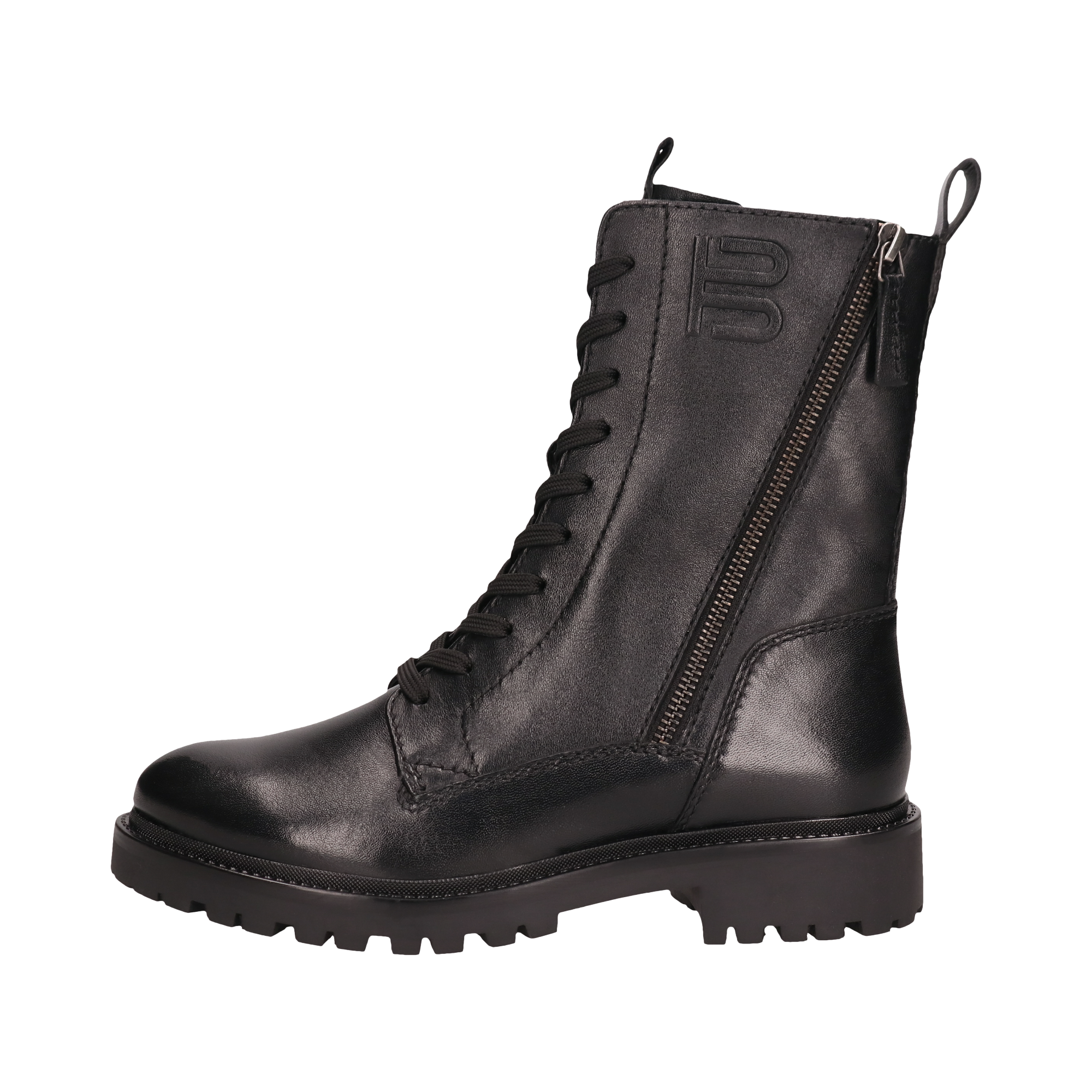 Leder Schnürstiefel schwarz