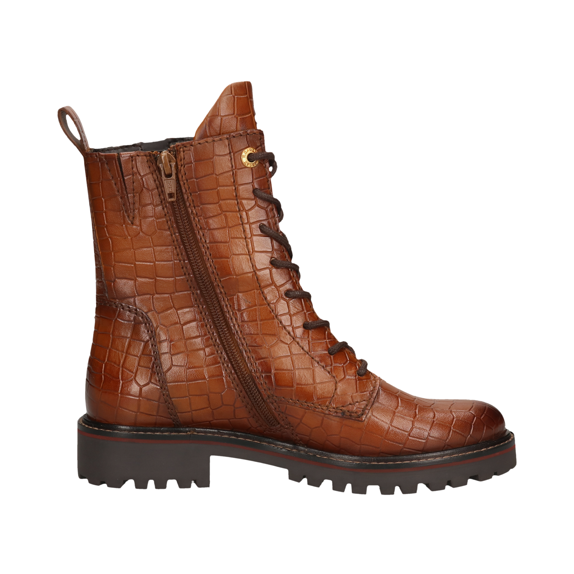 Leather Lace-up Boots cognac