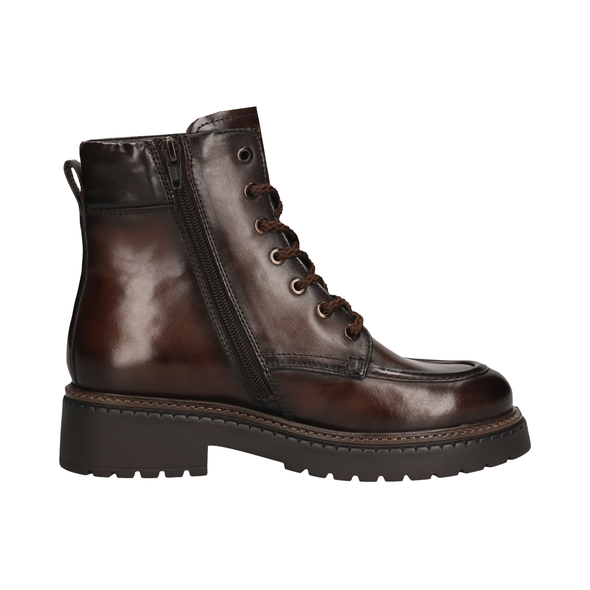 Leather Lace-up Boots dark brown