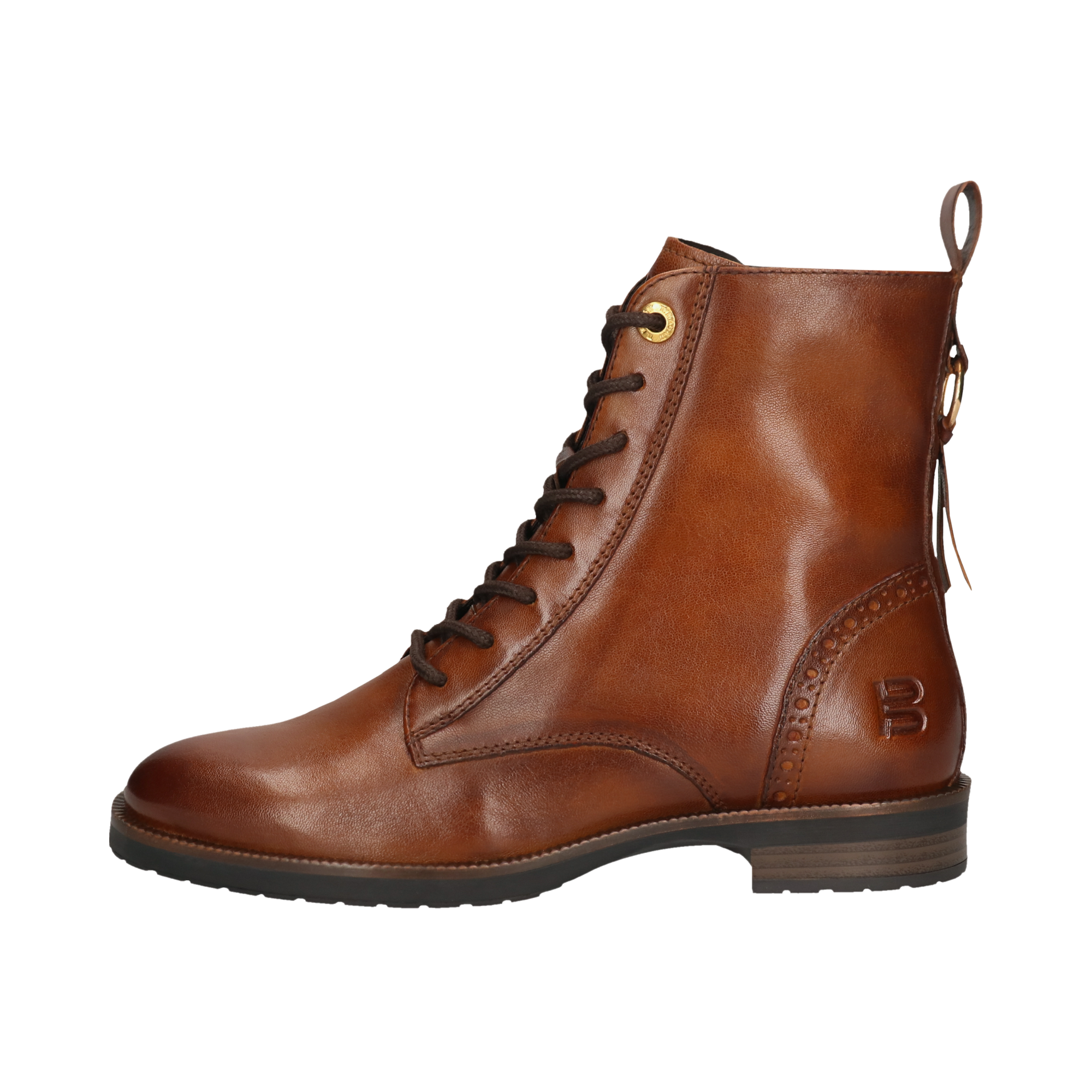 Leather Lace-up Boots cognac