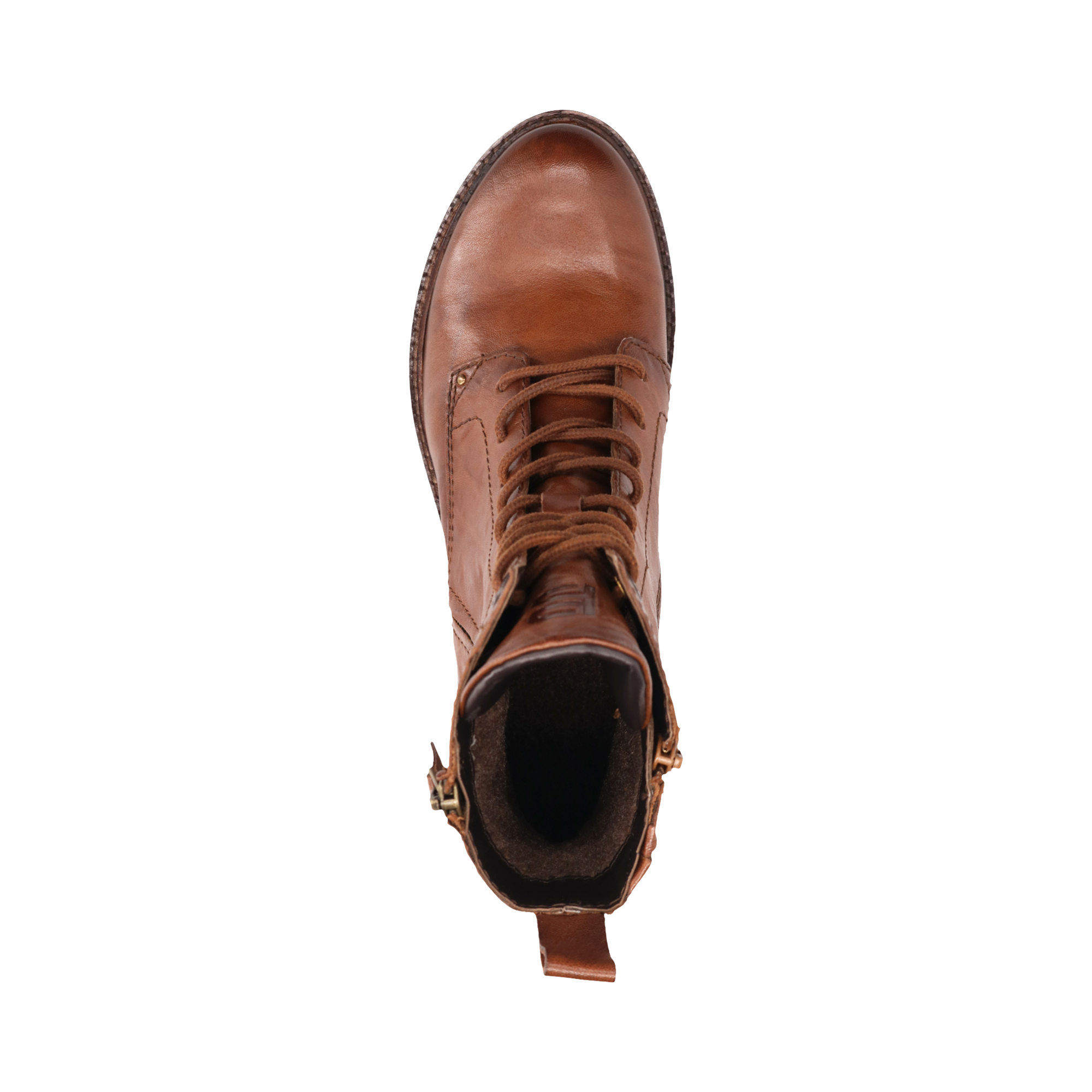 Leder Schnürstiefel cognac