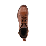 Leder Schnürstiefel cognac