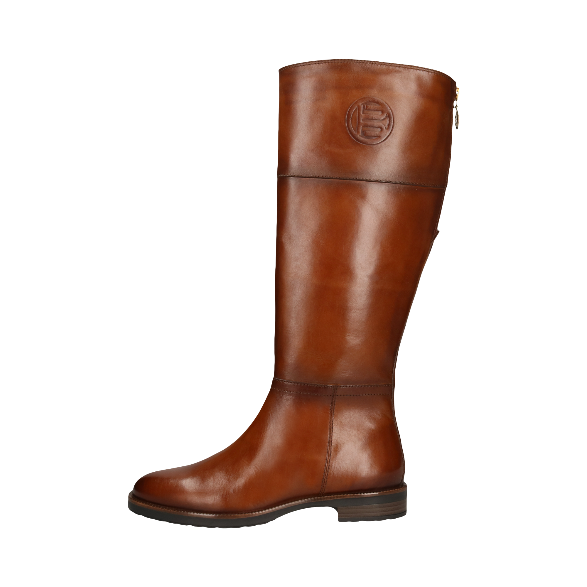 Leather Knee Boot cognac