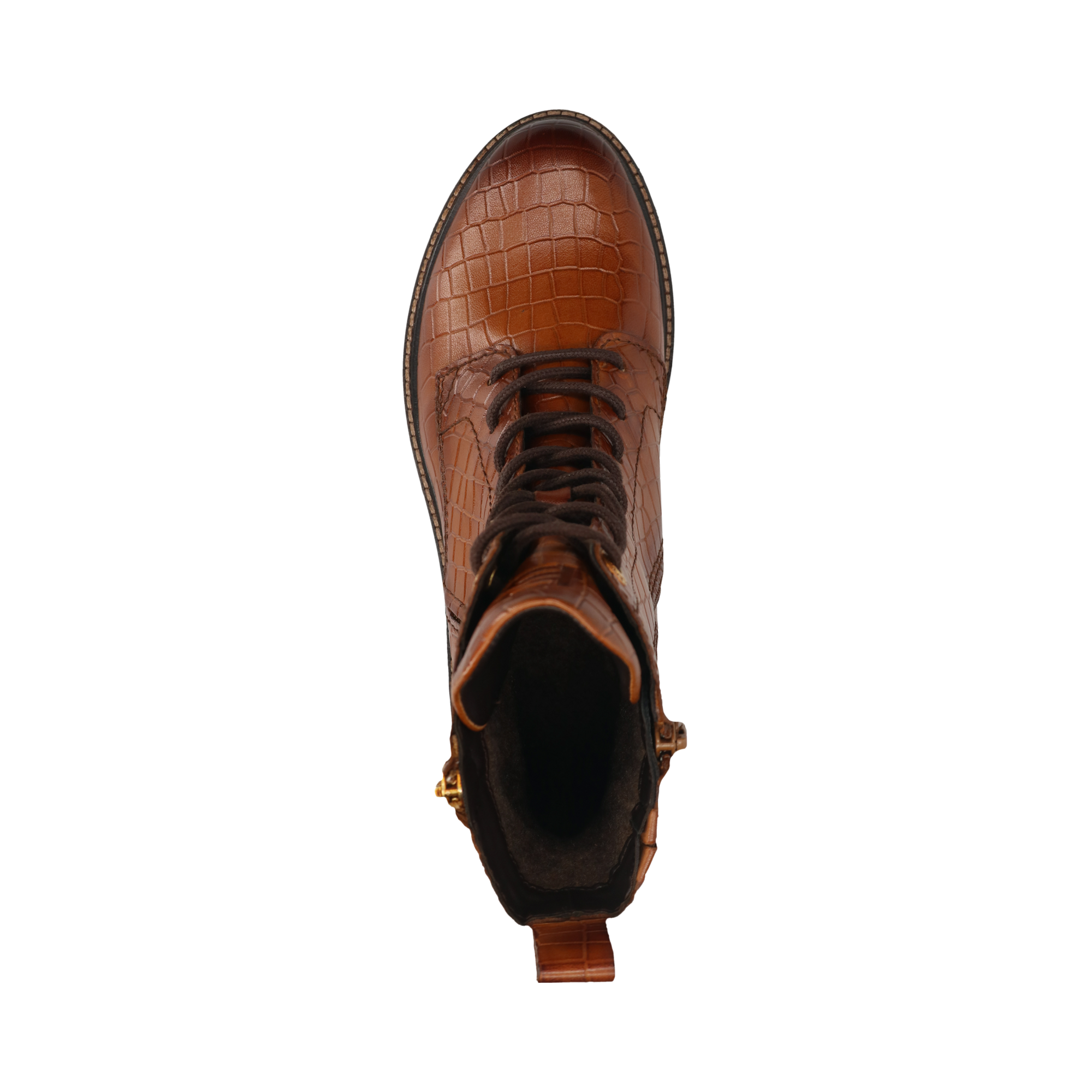 Leather Lace-up Boots cognac