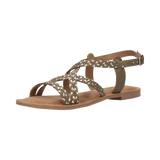 Leder Sandale dunkelgrün