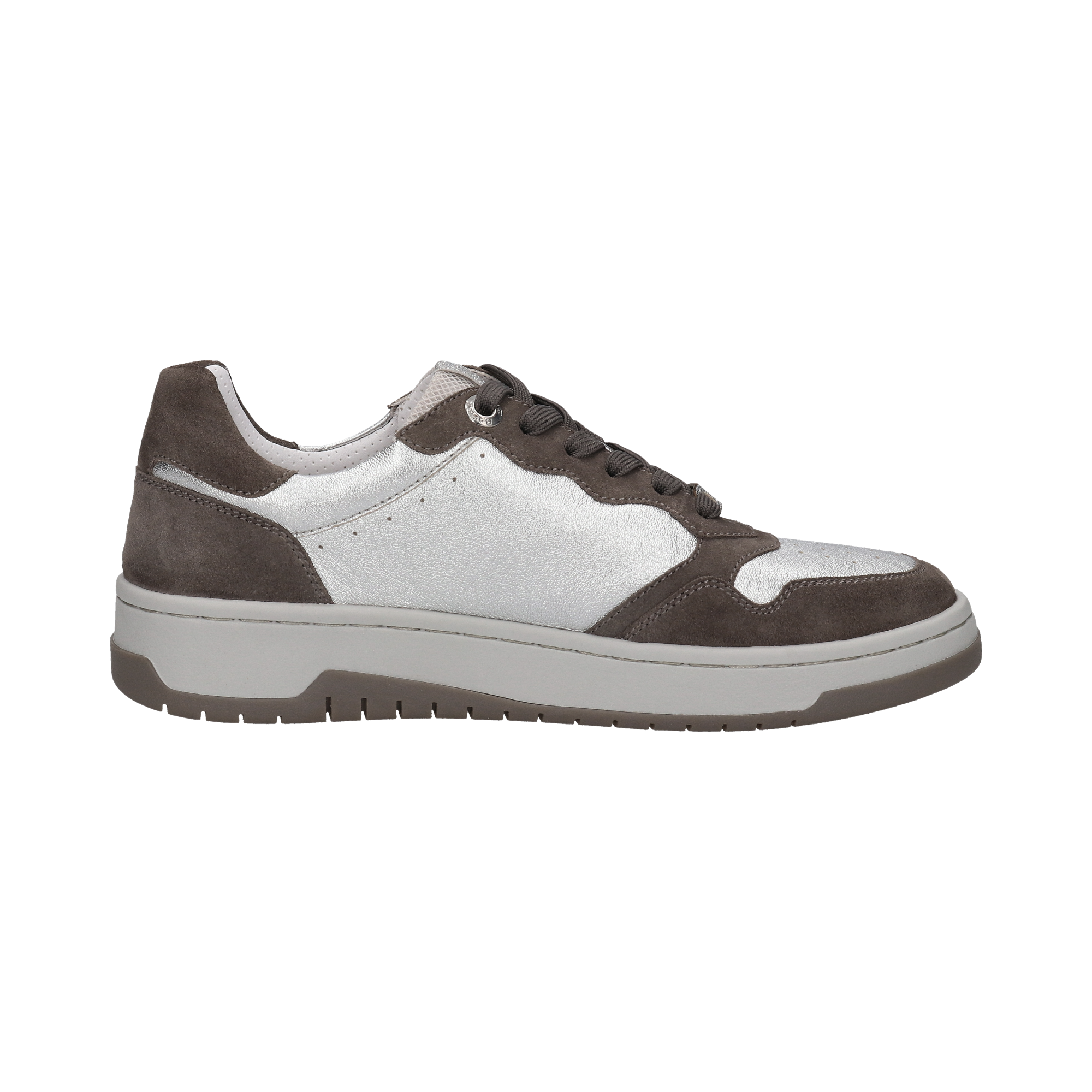 Leder Sneaker silber