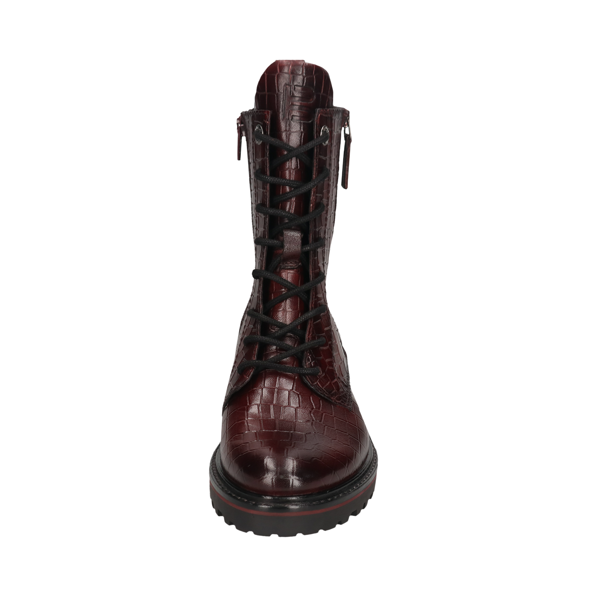Leather Lace-up Boots bordeaux
