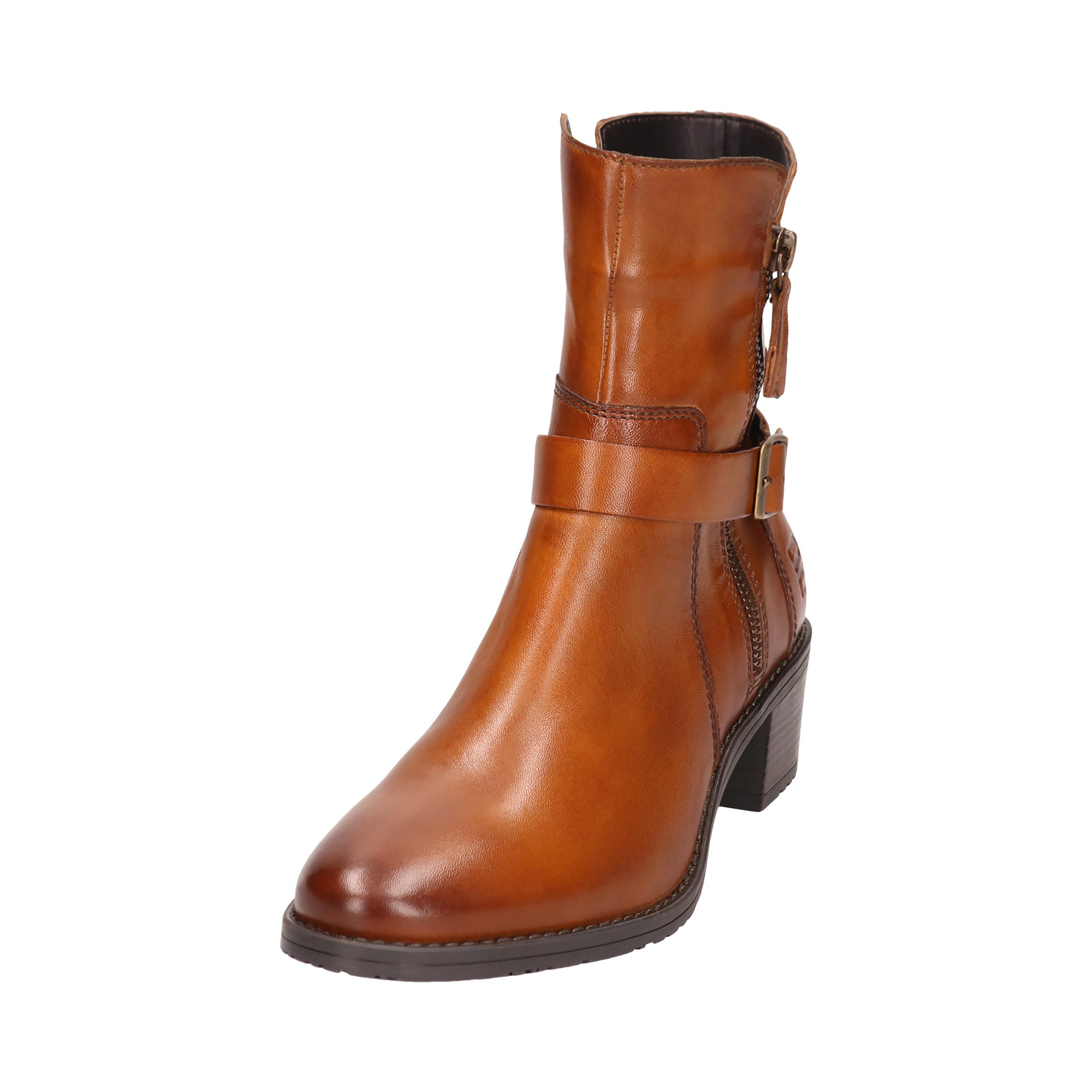 Leder Stiefeletten cognac