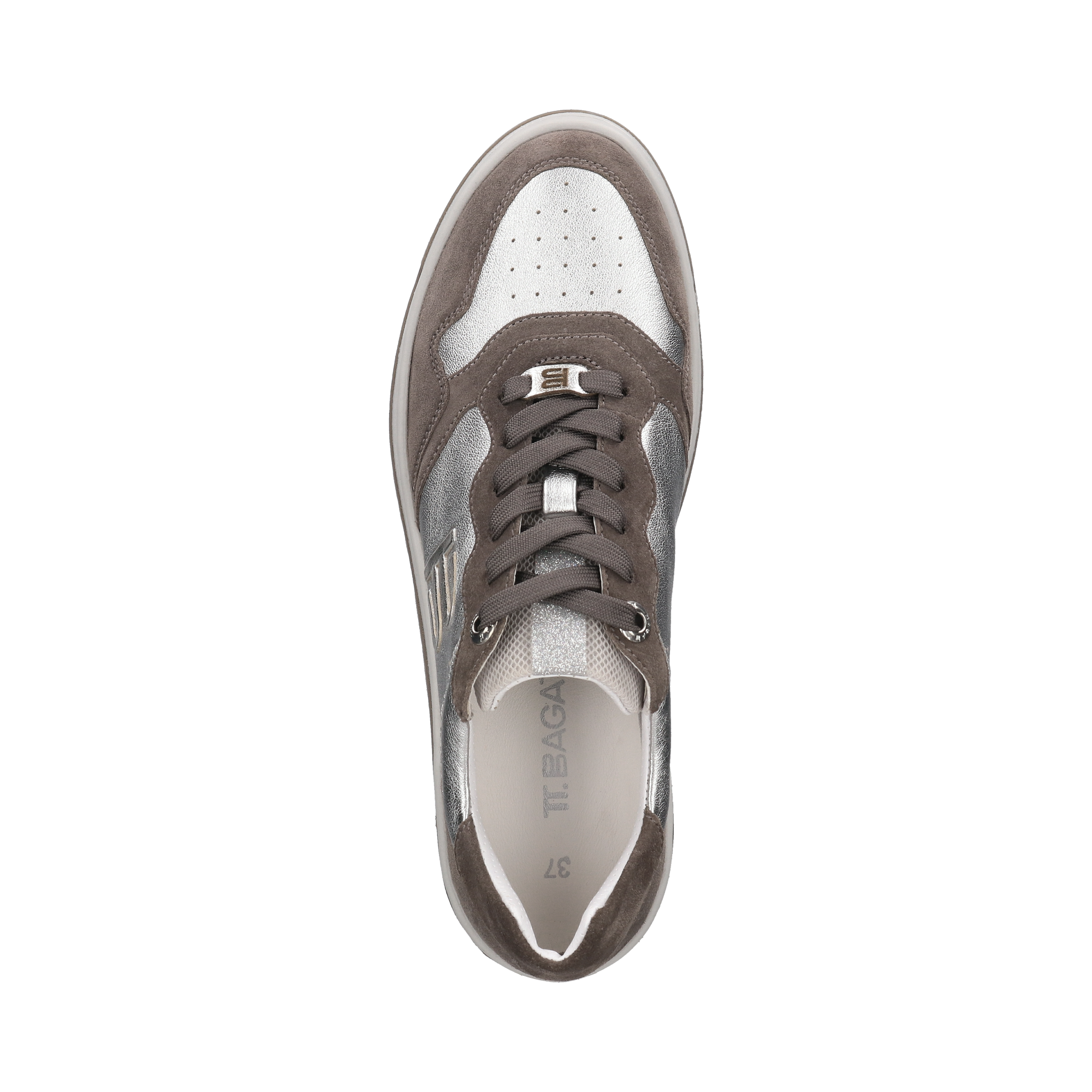 Leder Sneaker silber