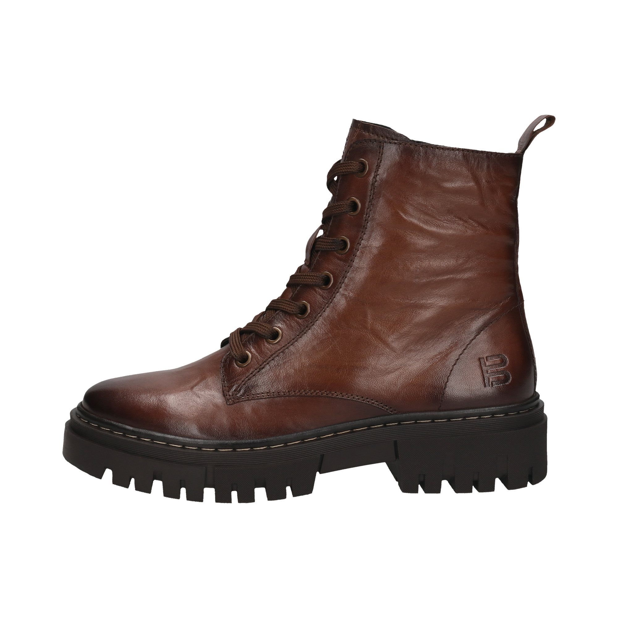 Leder Schnürstiefel cognac