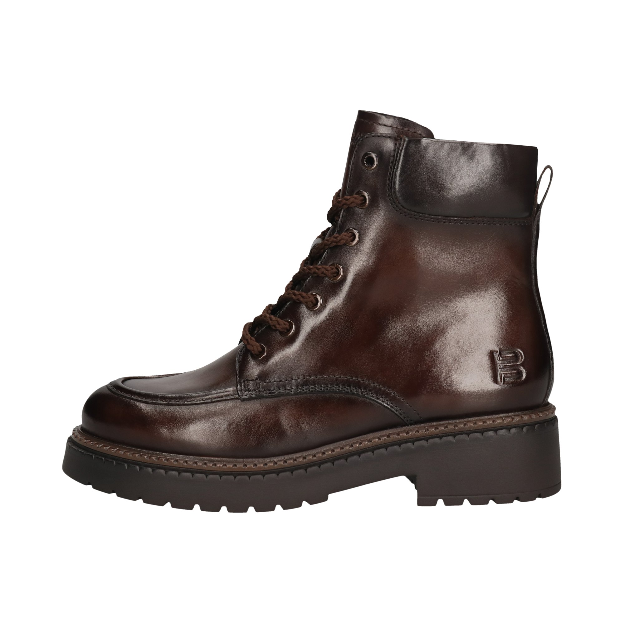 Leather Lace-up Boots dark brown