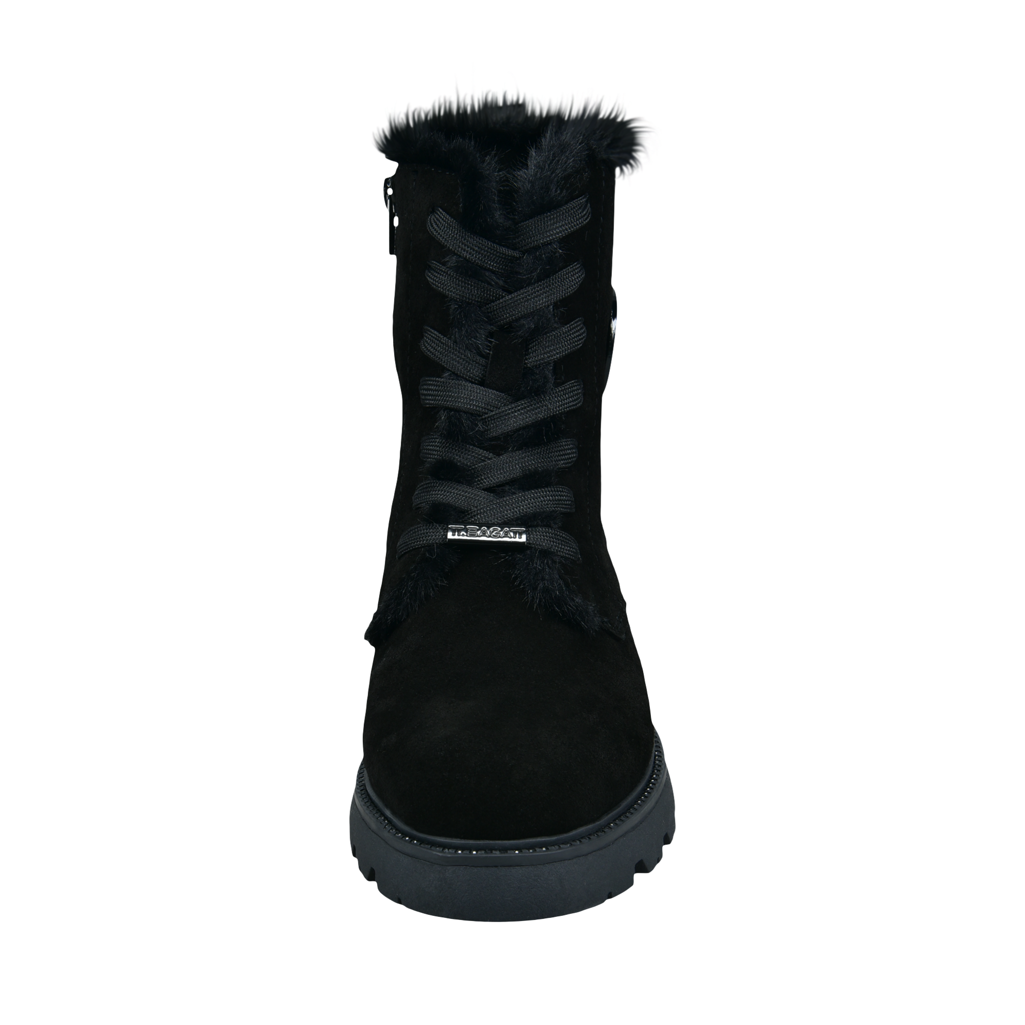 Leather Lace-up Boots black