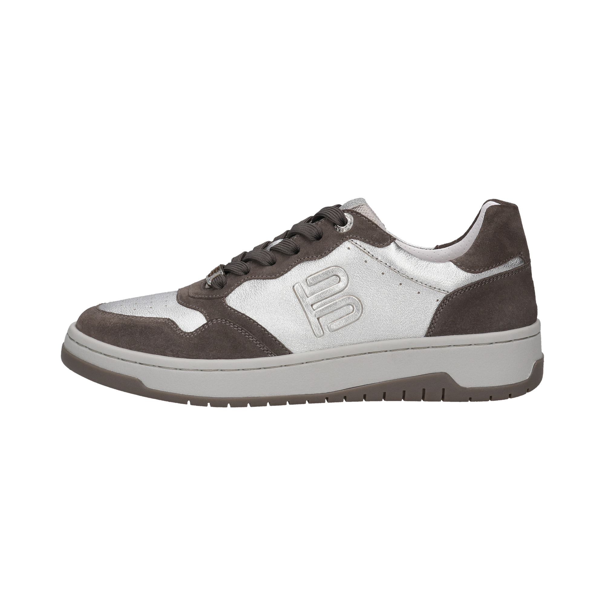 Leder Sneaker silber