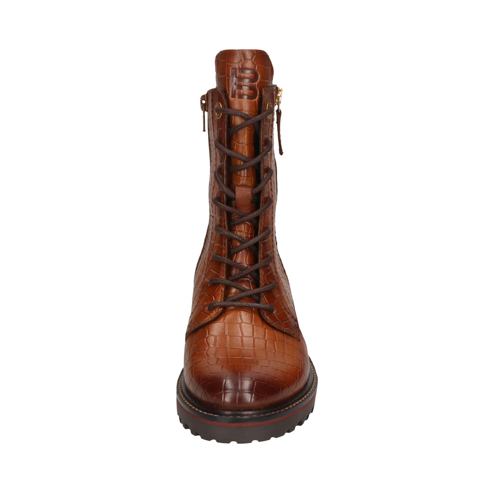 Leather Lace-up Boots cognac