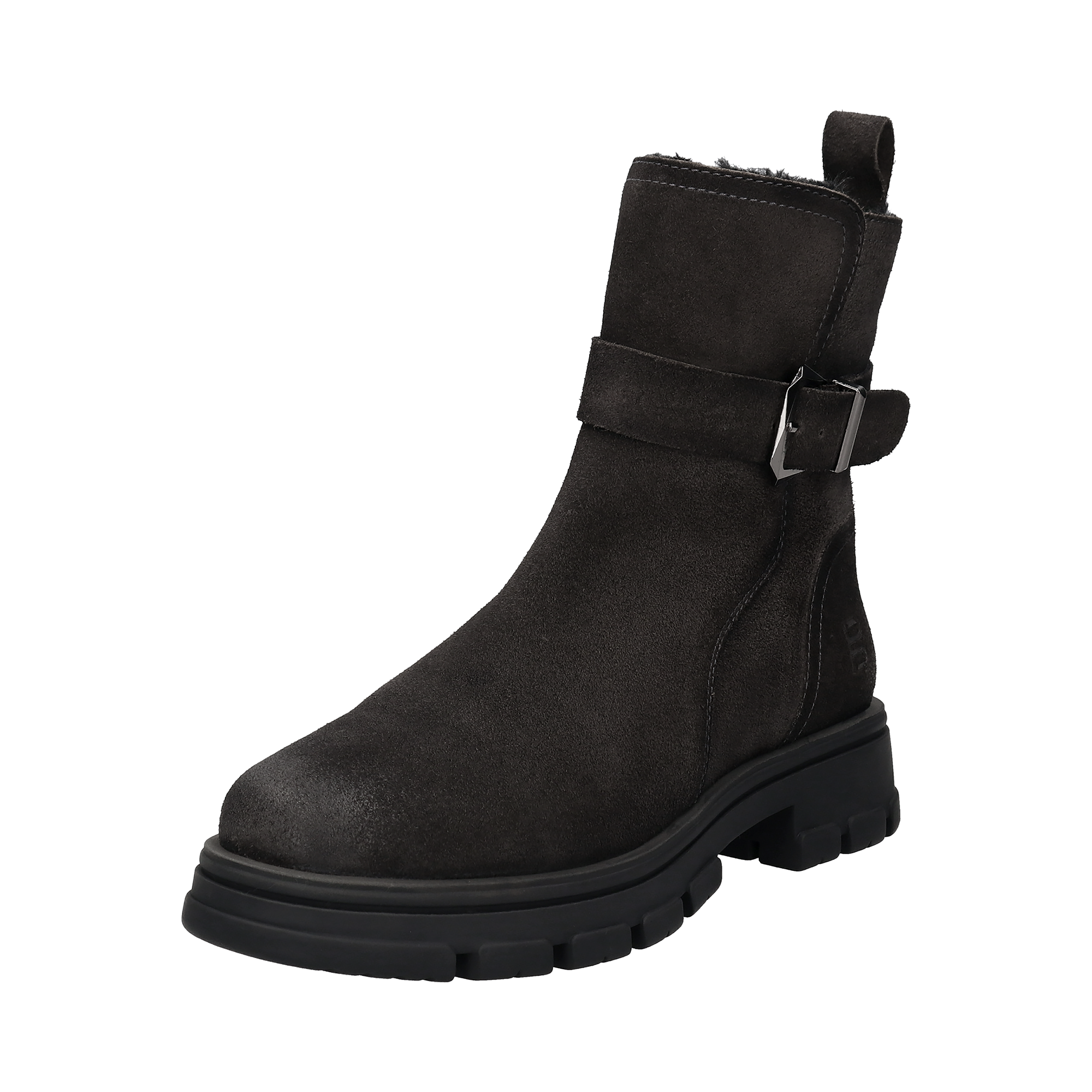 Leder Stiefel dunkelgrau