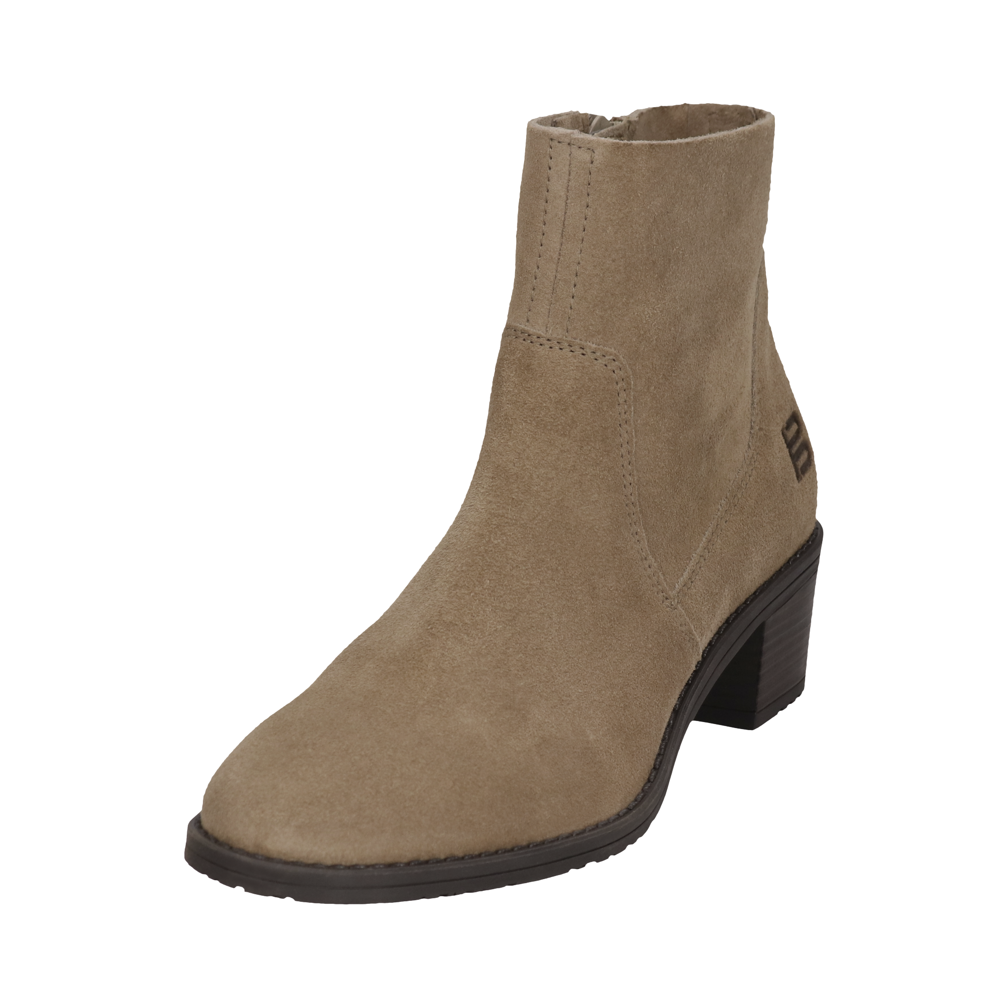 Leder Stiefeletten beige