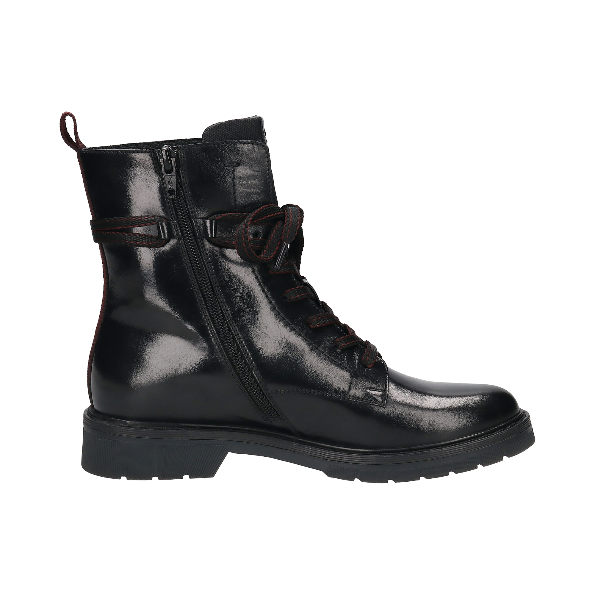 Leder Schnürstiefel schwarz