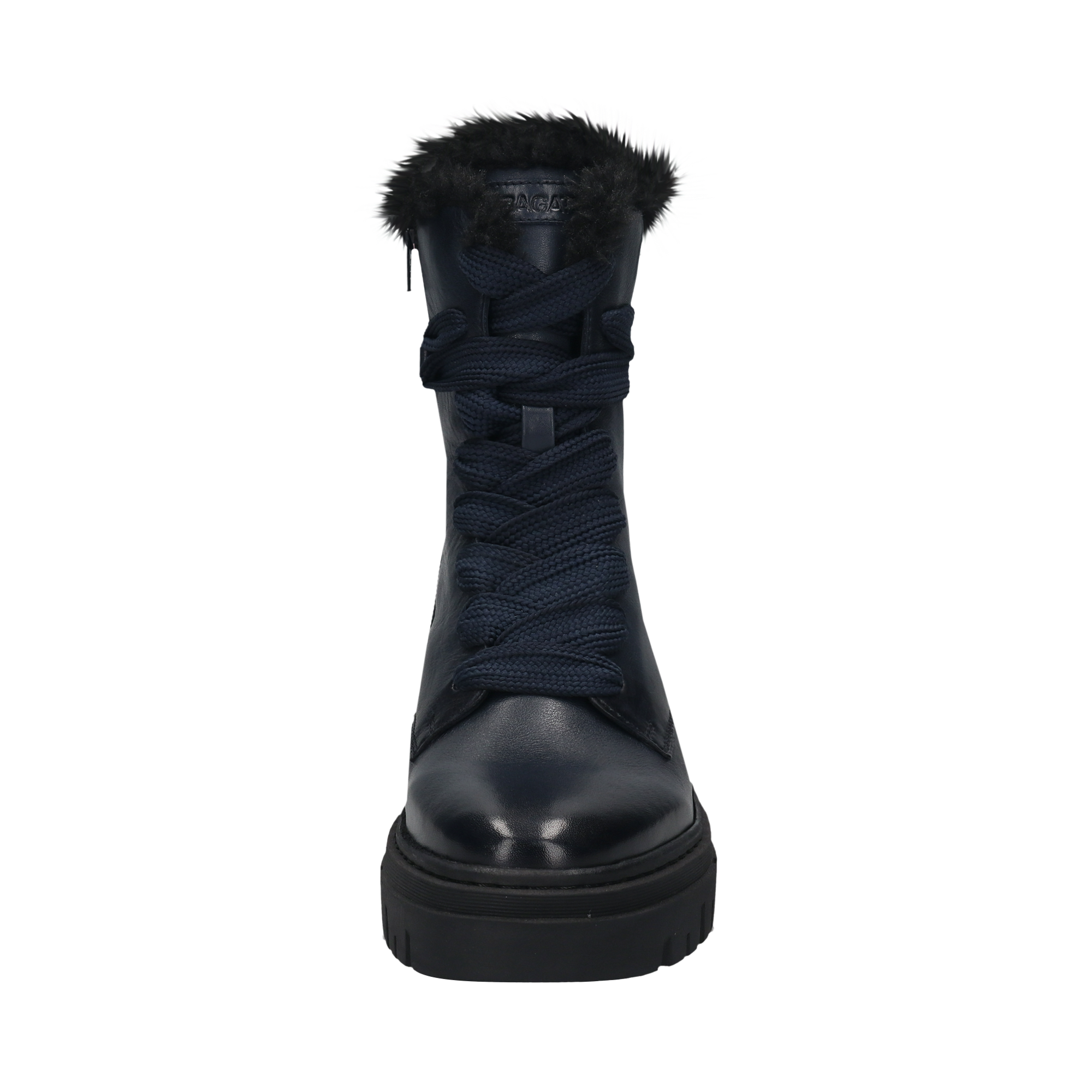 Leather Lace-up Boots dark blue