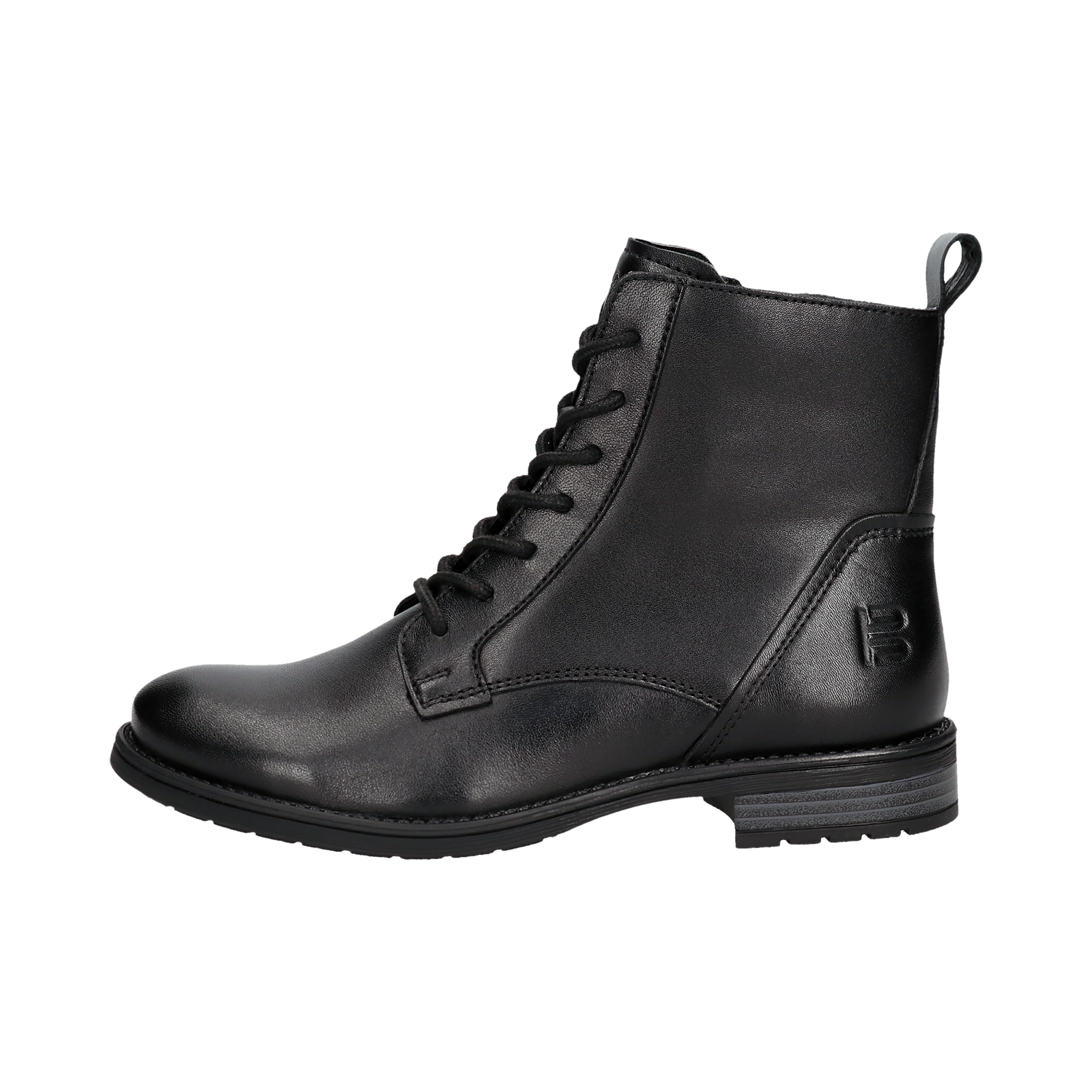 Leder Schnürstiefel schwarz