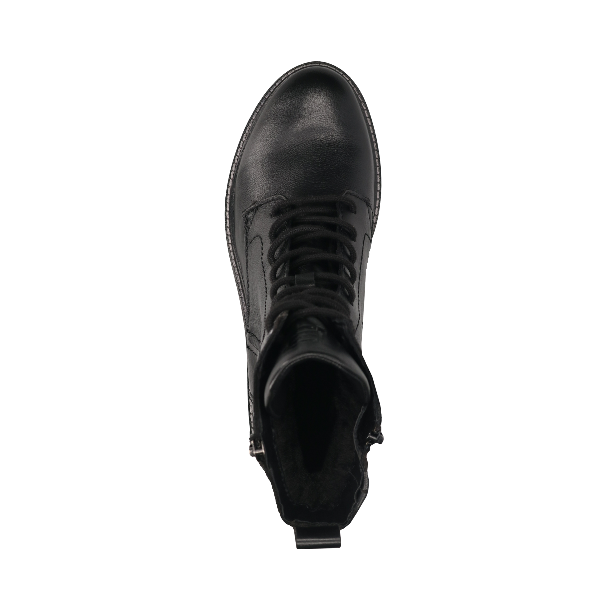 Leather Lace-up Boots black